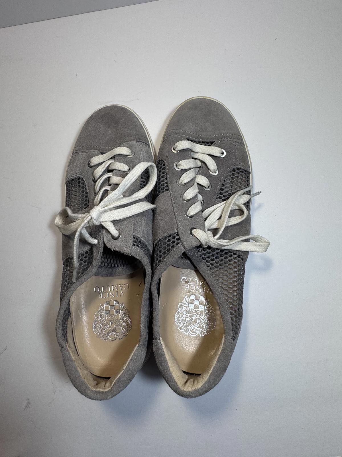 Vince Camuto Vince Camuto Women's Grey Sneaker Size 8 Suede Netted Mesh Size US 8 / IT 38 - 9 Thumbnail