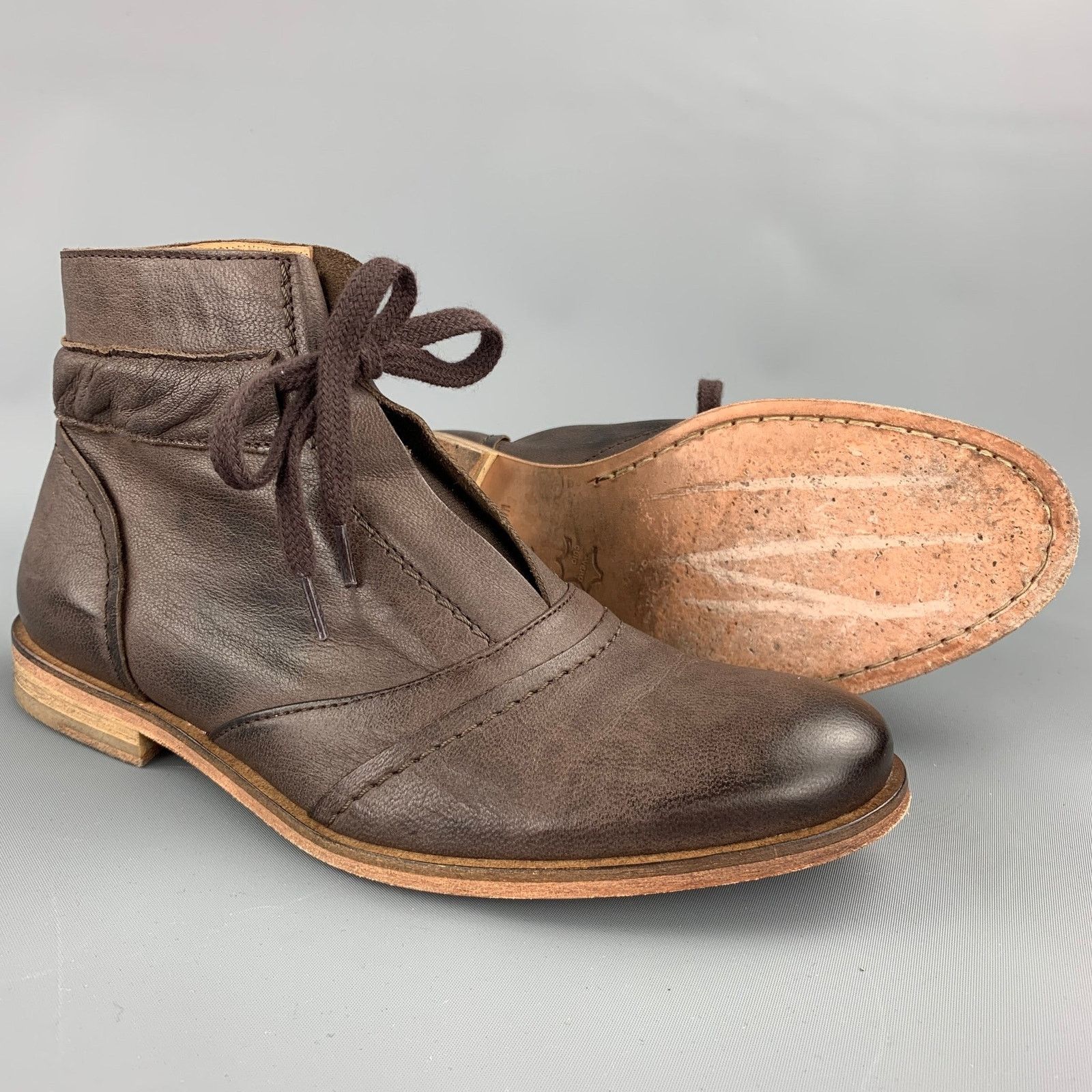 Other ACOTE Size 6 Brown Leather Lace Up Ankle Boots Size US 6 / IT 36 - 3 Thumbnail