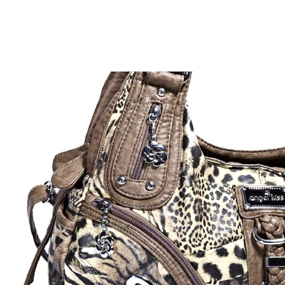Vintage Retro 00s Tote Bag Leopard Shoulder Bag Size ONE SIZE - 5 Thumbnail
