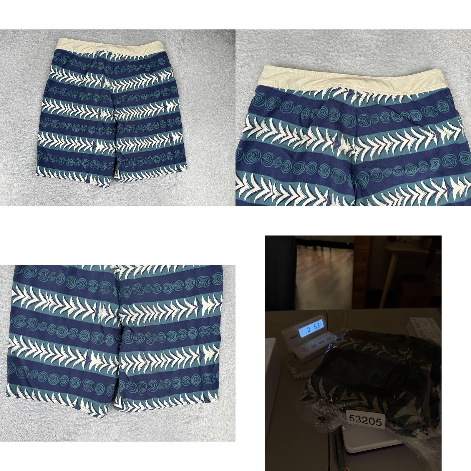 Patagonia Patagonia Board Shorts Mens 34 Blue Tribal Stripe Swim Trunks Drawstring Surf Bottoms Mens Size US 34 / EU 50 - 9 Thumbnail