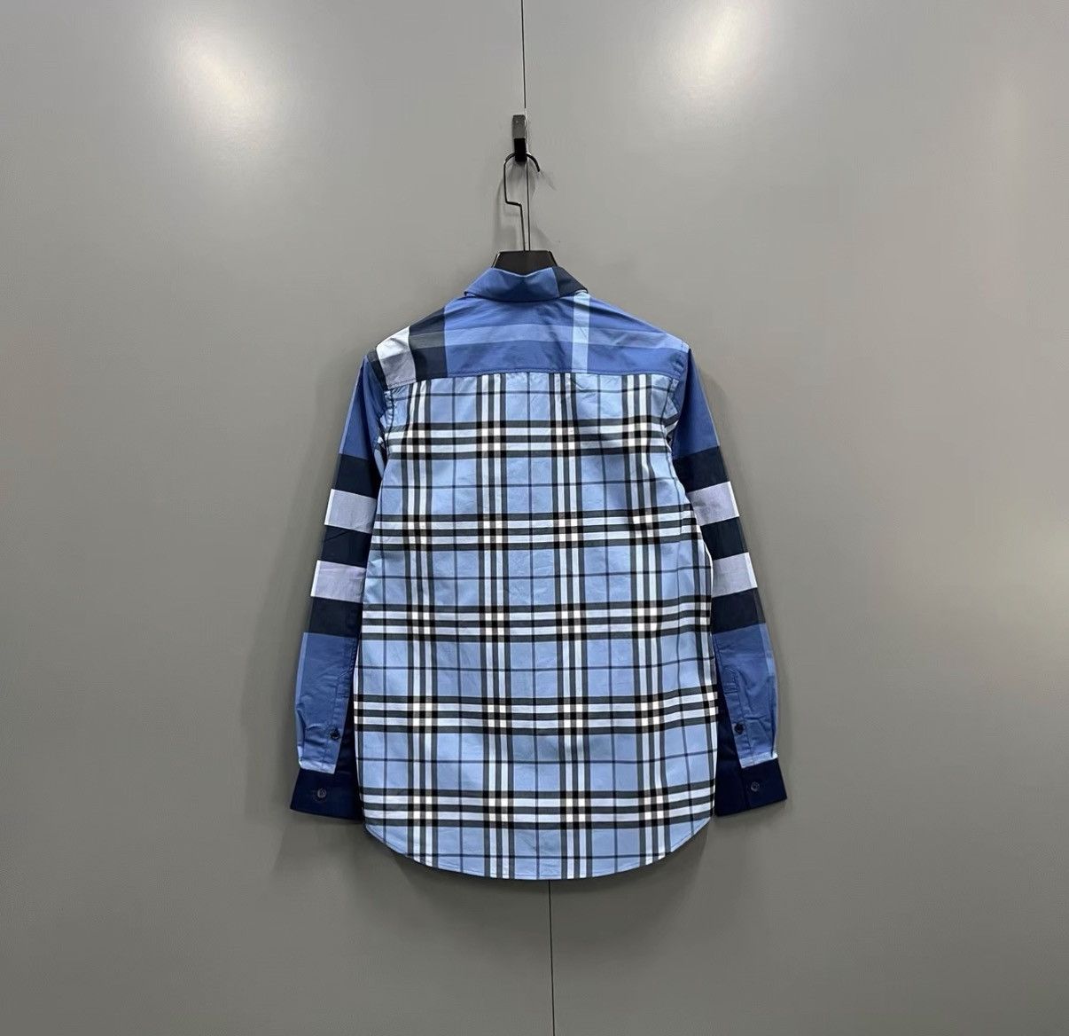 Burberry Burberry Blue Check Spliced Shirt J41 Size US XS / EU 42 / 0 - 2 Thumbnail