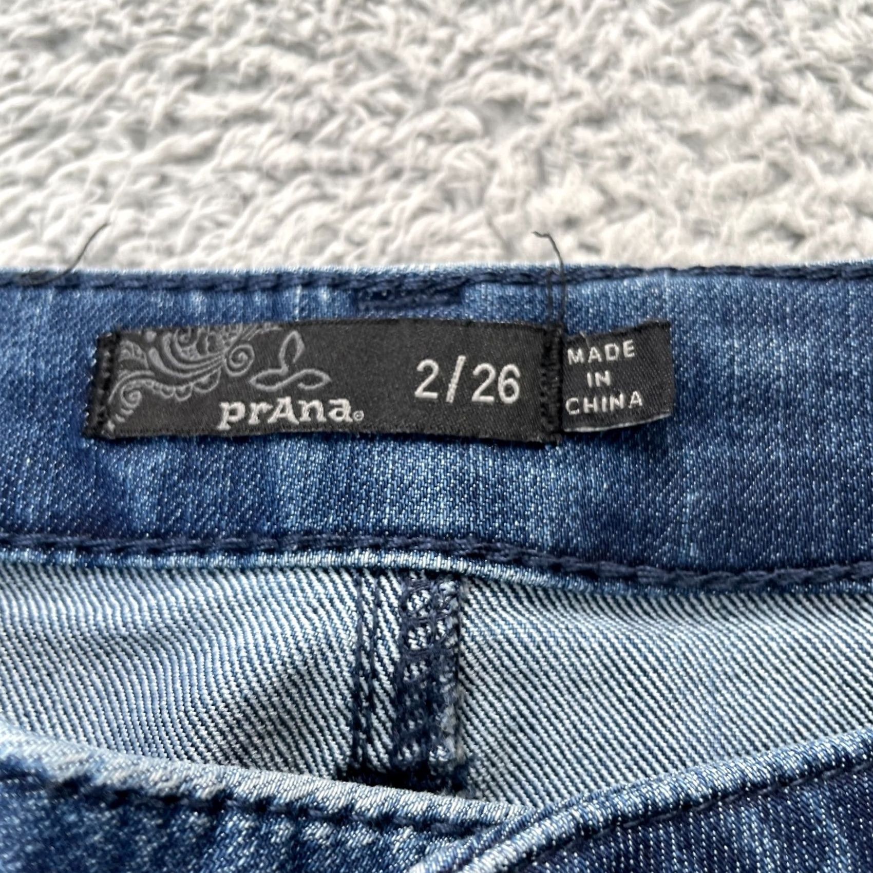 Prana Prana Jeans Womens 2 Blue Straight Leg Denim Medium Wash Stretch Cotton Polyester Spandex 5-Pocket Inseam 27 in Button Zipper Size 28" / US 6 / IT 42 - 3 Thumbnail