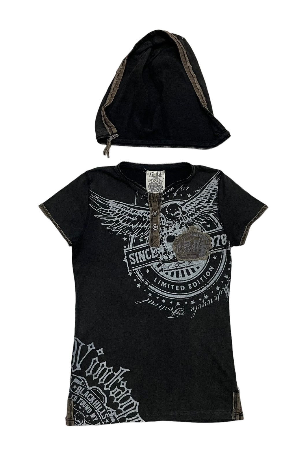 Japanese Brand Japanese Brand Glitz Motorcycle Festival Hooded Tshirt Size M / US 6-8 / IT 42-44 - 3 Thumbnail