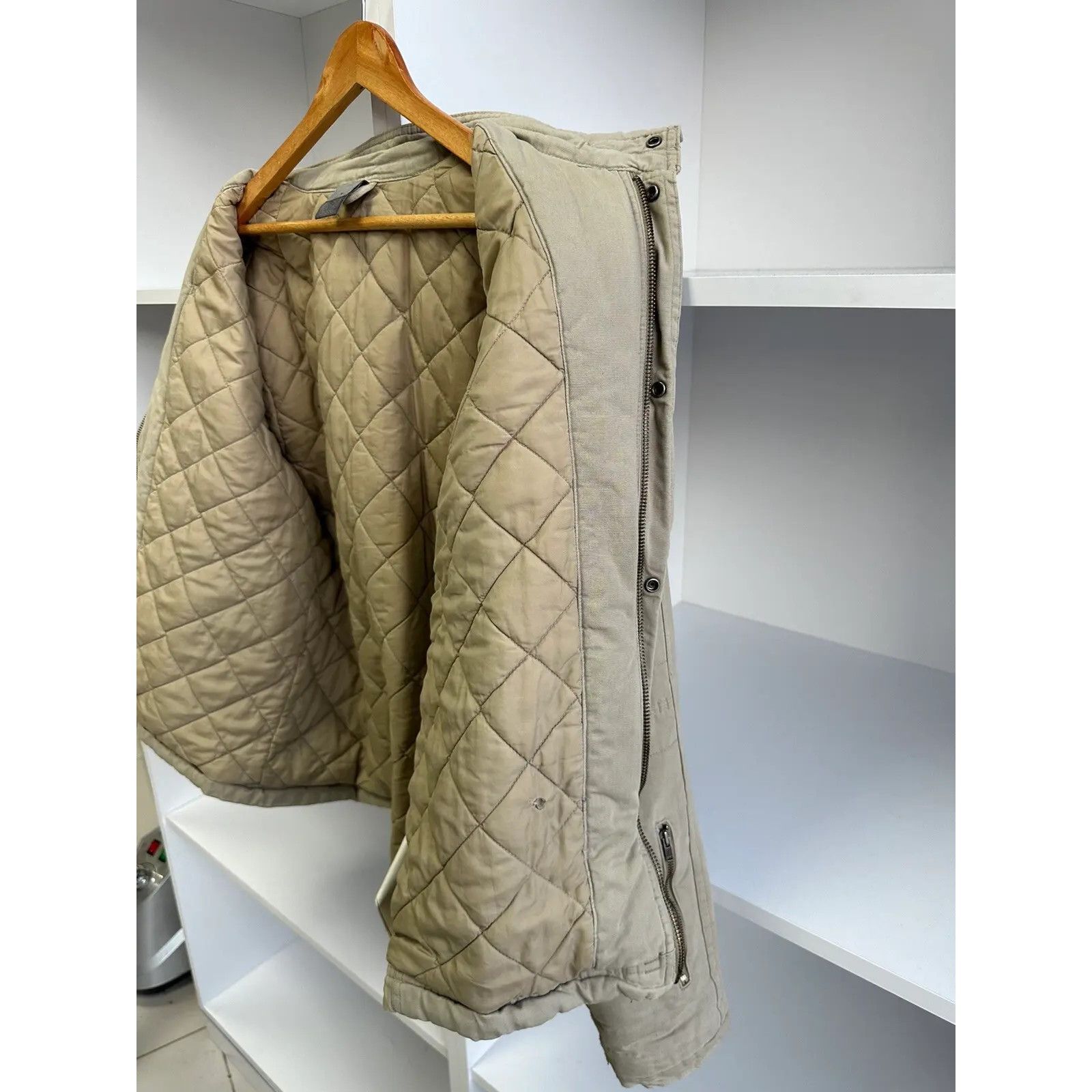 Nike VTG Nike Detroit Style Heavy Beige Bomber Jacket Size US L / EU 52-54 / 3 - 15 Thumbnail
