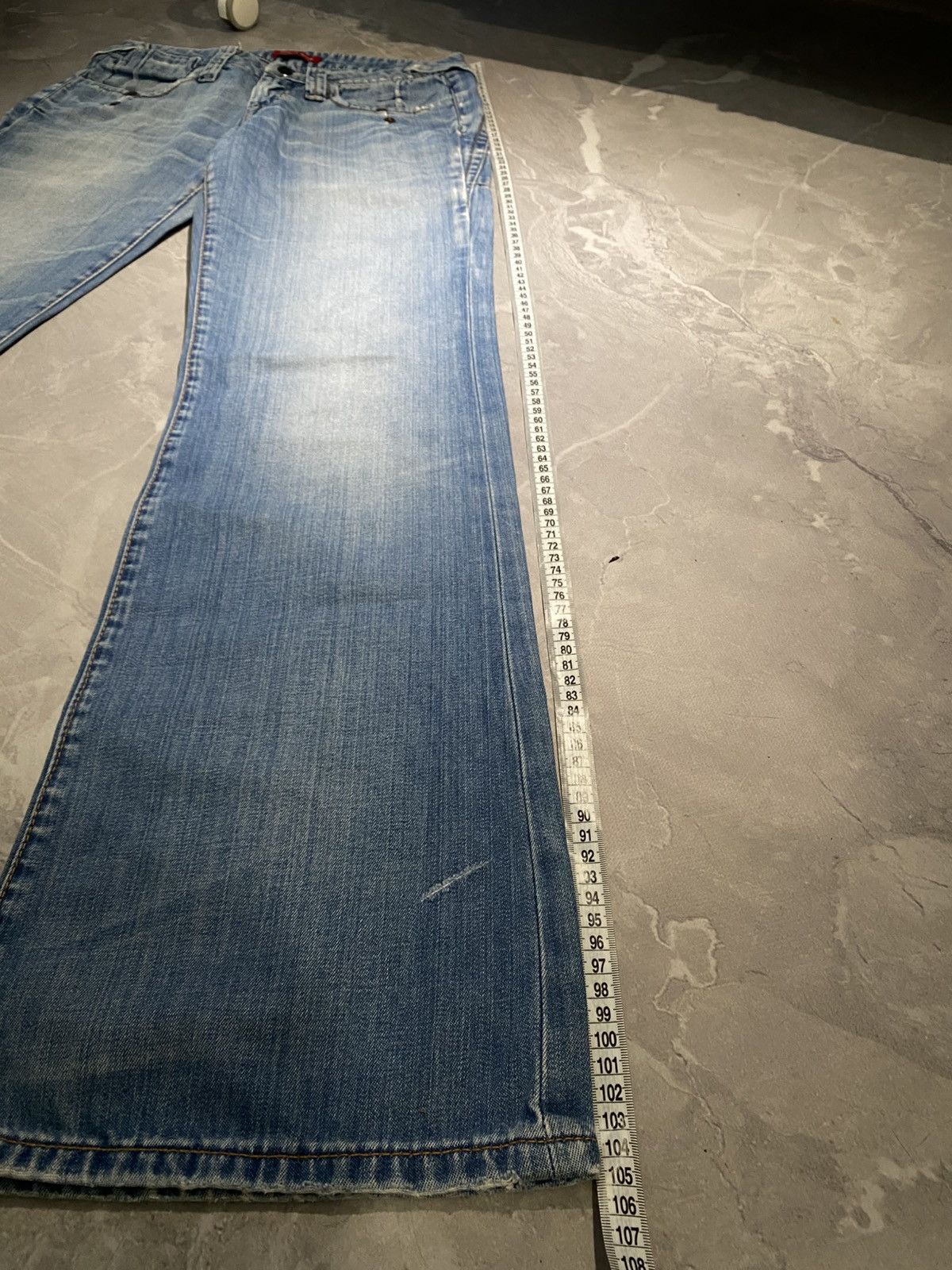 Japanese Brand Washed Archive Flared Jean Distressed Fade Grunge Core Size US 30 / EU 46 - 10 Thumbnail