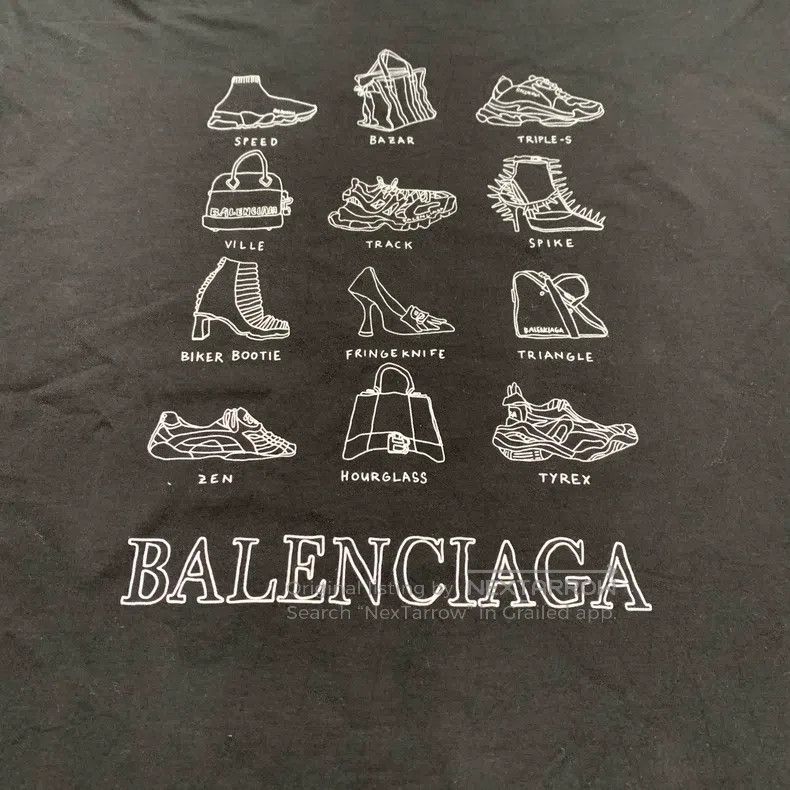 Balenciaga Balenciaga Black Pattern Printed Short Sleeve/XXS Size Size US XXS / EU 40 - 8 Thumbnail