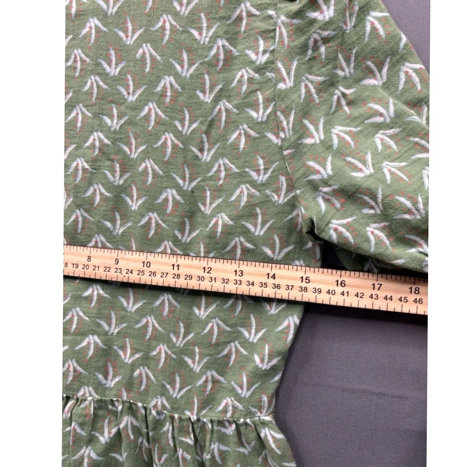 Lucky Brand Lucky Brand Wrap Peplum Top Women Green Botanical Leaf Print Short Sleeve XS Size XS / US 0-2 / IT 36-38 - 7 Thumbnail