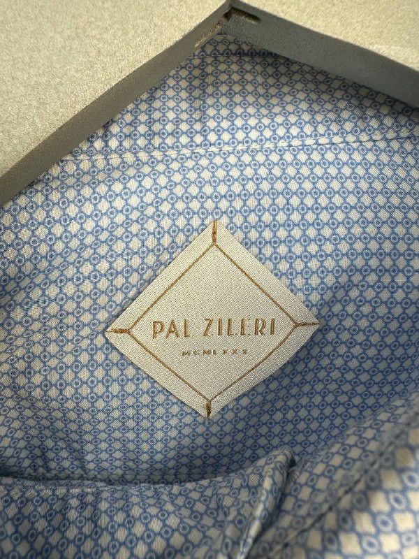 Pal Zileri Pal Zileri Luxury Cotton Poplin Micro Geometric Shirt Size US XXL / EU 58 / 5 - 10 Thumbnail