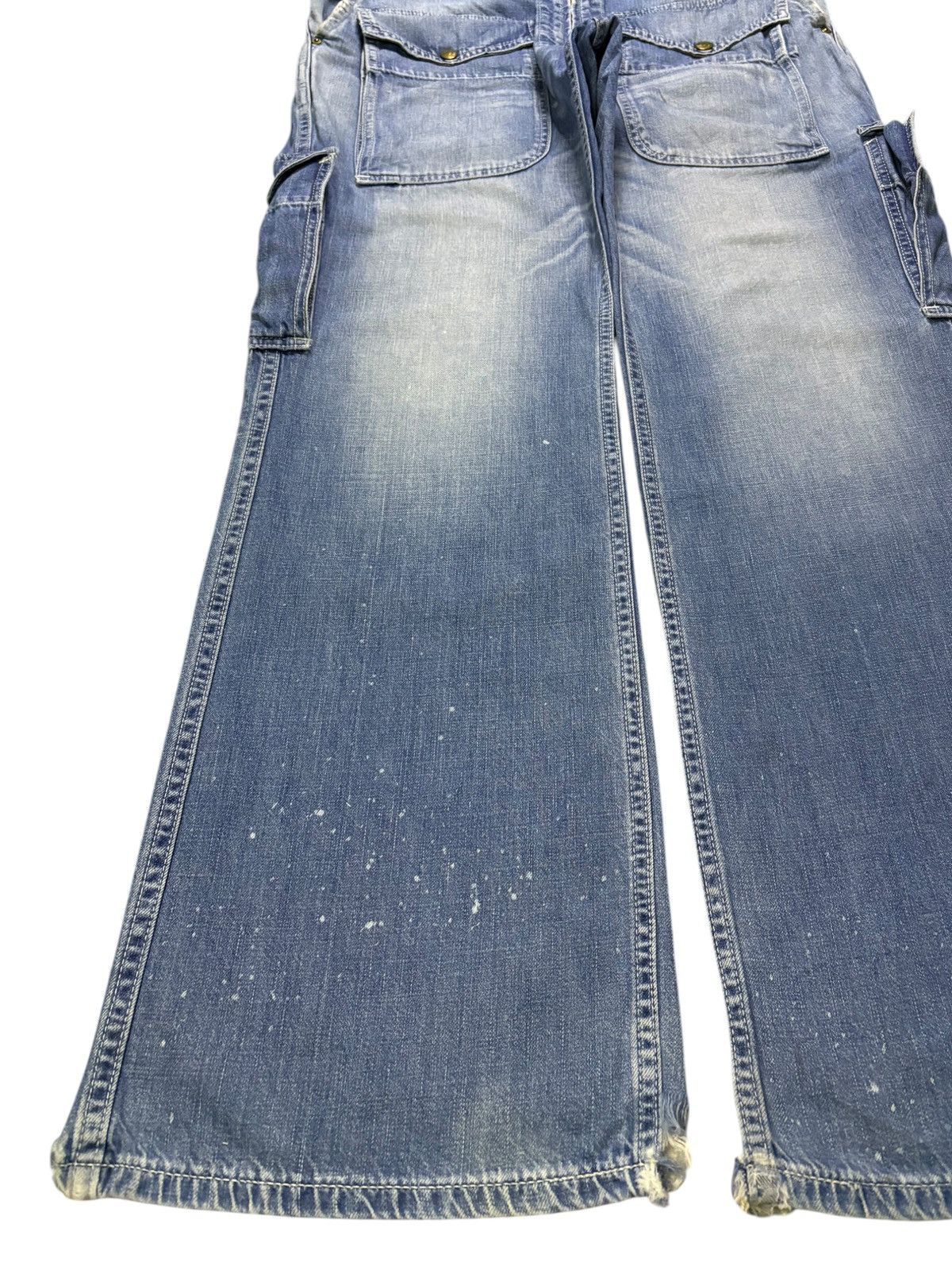 Lee Vintage Lee Sanforized Cargo Bush Pant Distress Flare Jeans Size US 35 - 6 Thumbnail