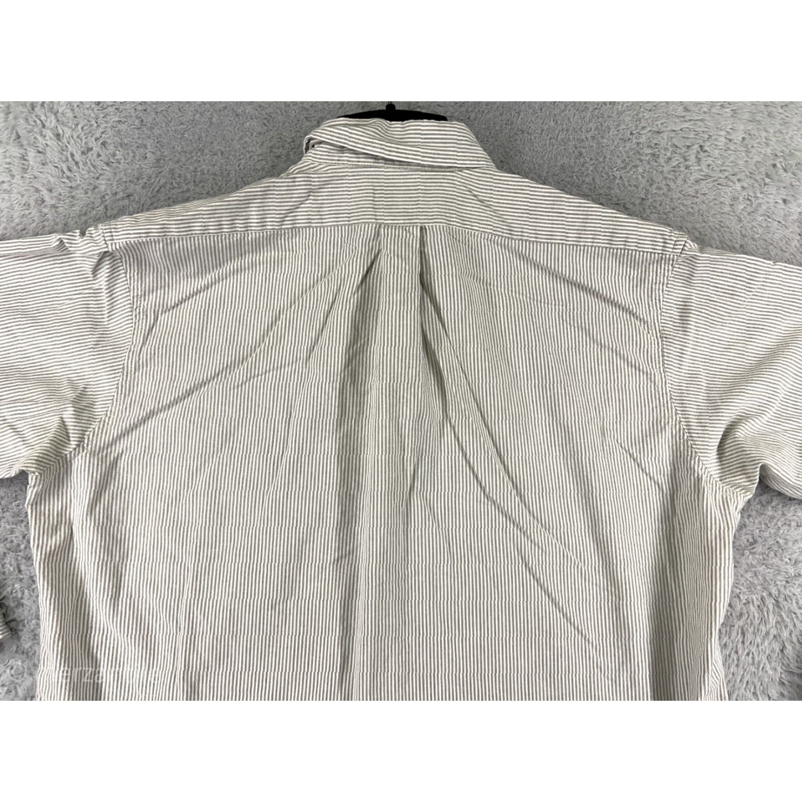 Vintage Skeets Shirt Mens XL Gray Striped Button-Up Cotton Pocket Size US XL / EU 56 / 4 - 5 Thumbnail