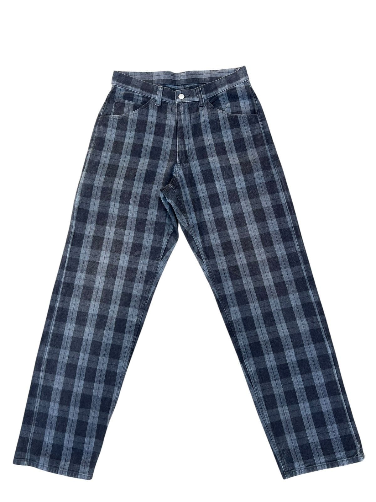 Vintage Vintage RATTLE TRAP Japan Fade Plaid Baggy Work Pant Size US 31 - 1 Thumbnail