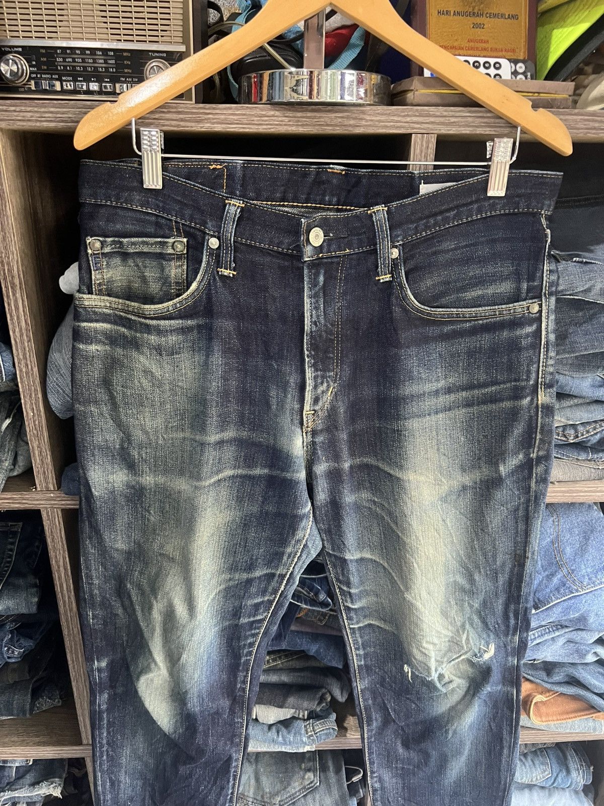 Edwin 🔥Vintage Edwin Flared Distressed Denim Size US 34 / EU 50 - 3 Thumbnail