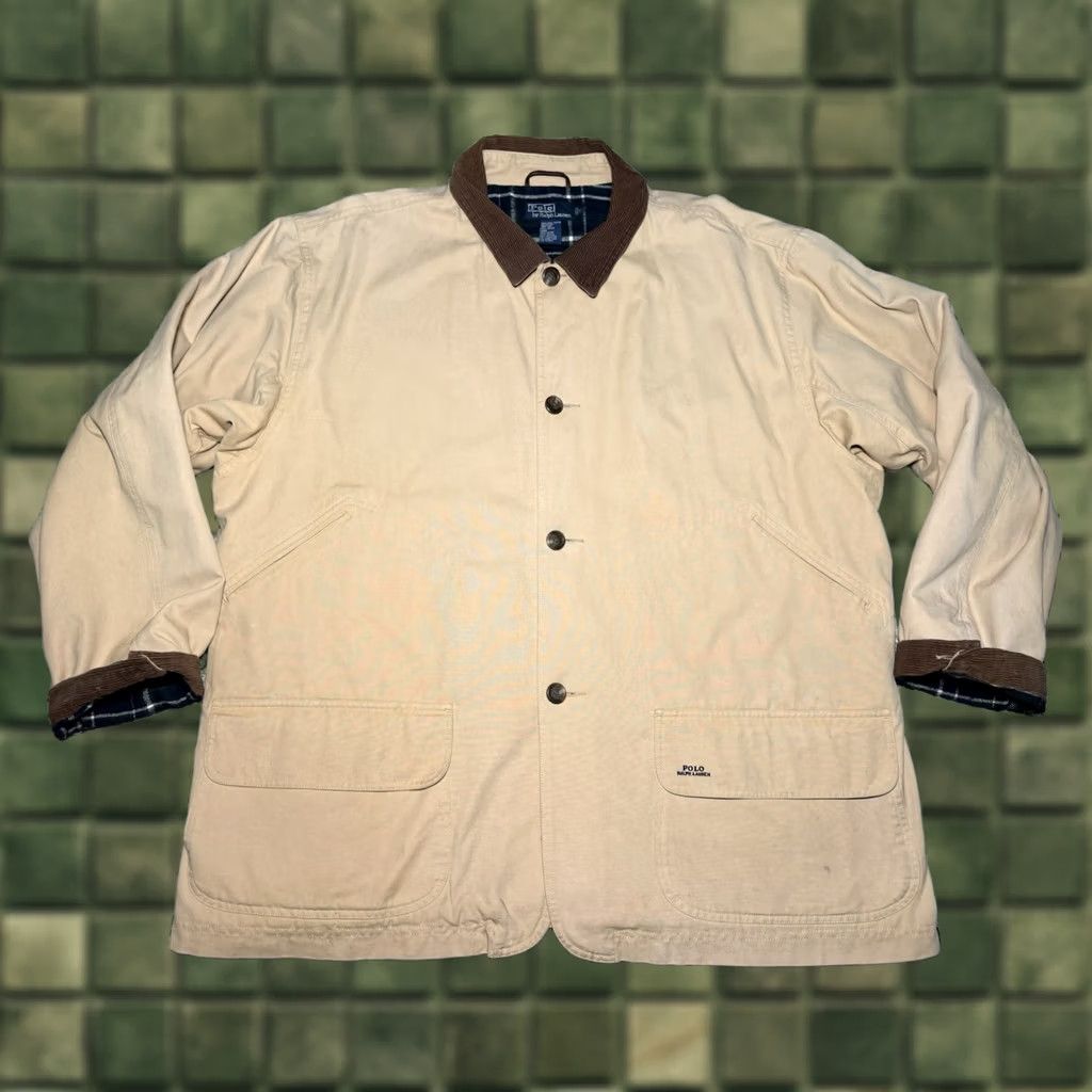 Polo Ralph Lauren VINTAGE POLO RALPH LAUREN Jacket Coat BARN FLANNEL LINED FIELD HUNTING OUTDOOR Beige 2XL Mens Size US XXL / EU 58 / 5 - 1 Thumbnail