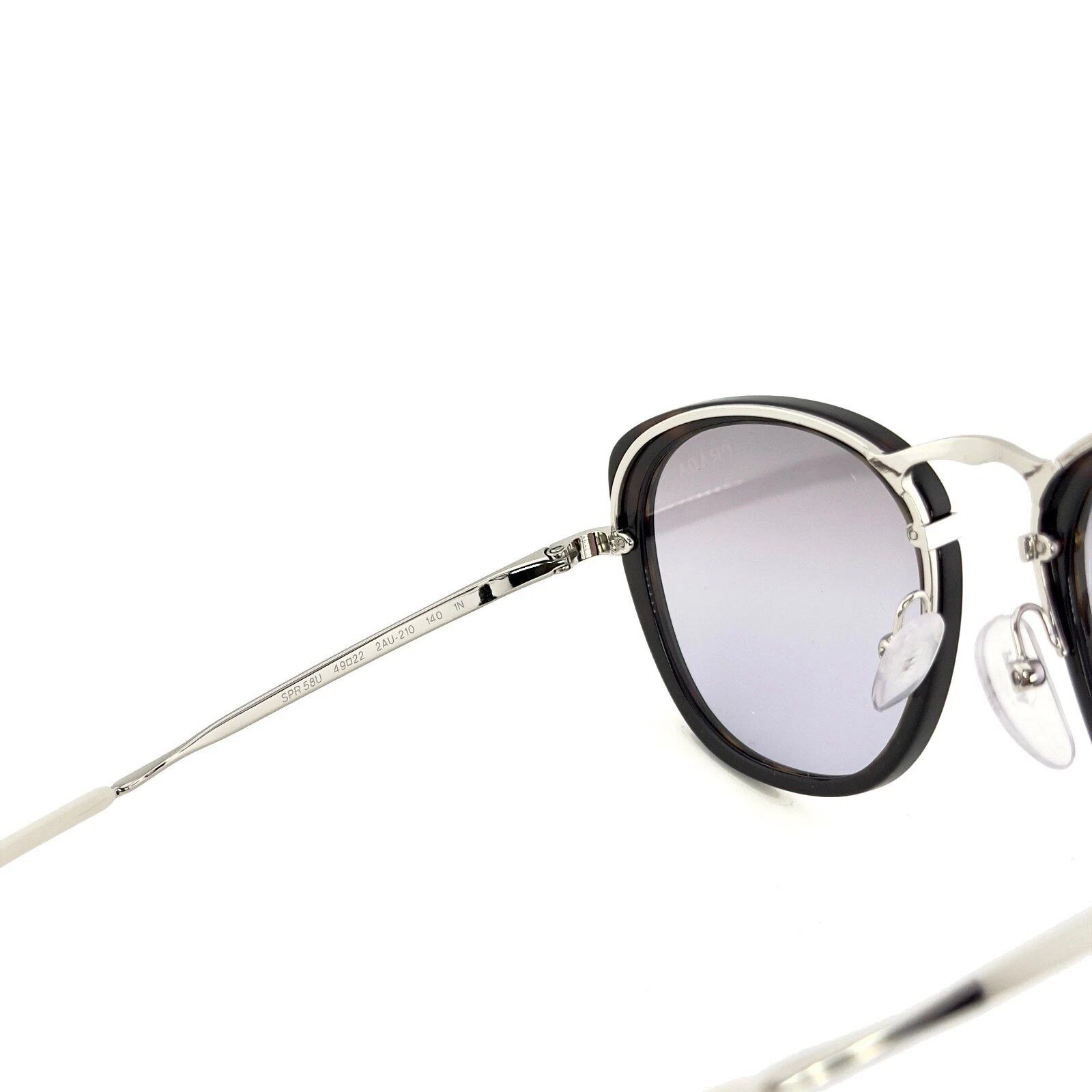 Prada PRADA 58U PR58US Oval Metal Silver Havana Sunglasses 58US Size ONE SIZE - 6 Thumbnail