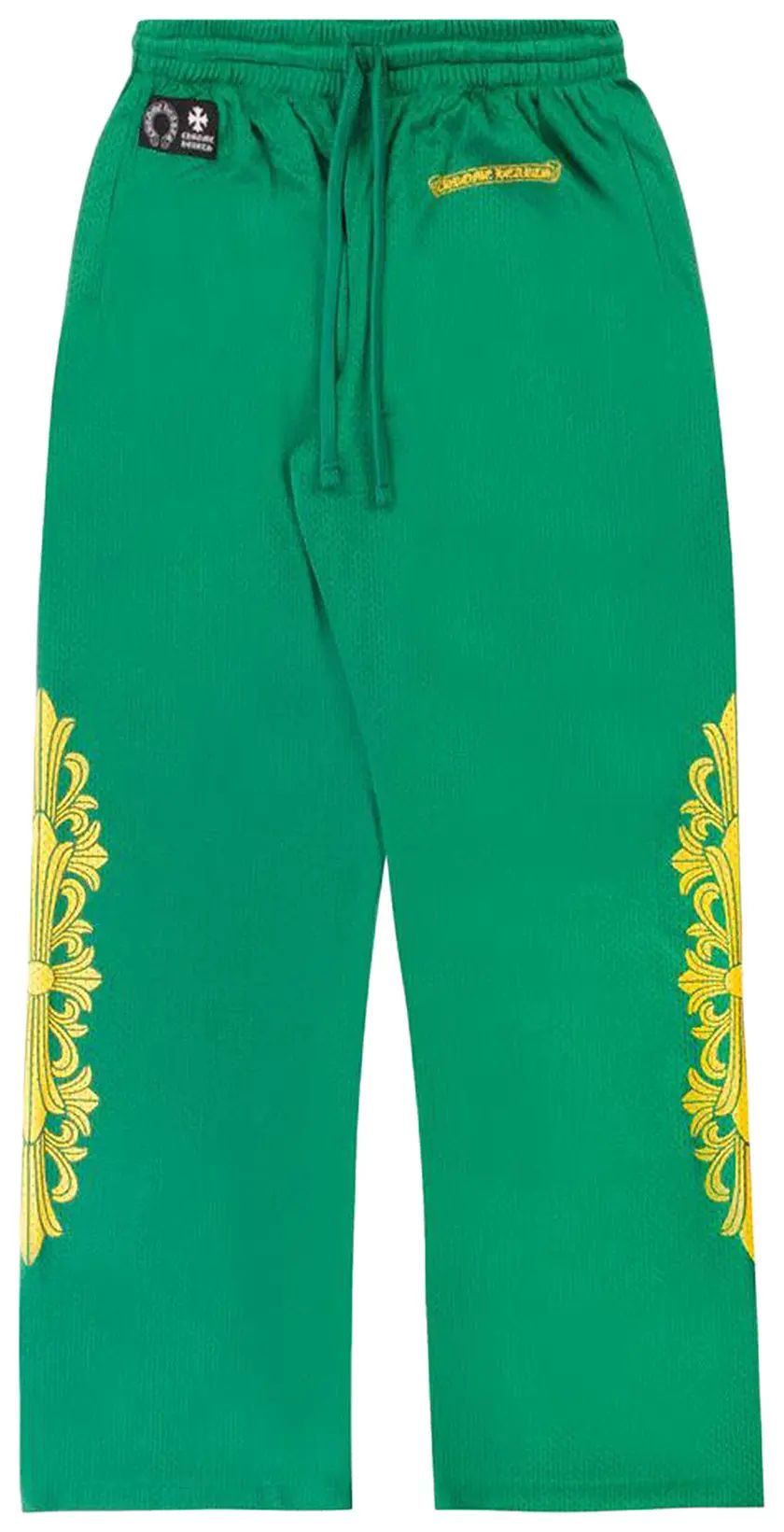 Chrome Hearts Floral Mesh Jersey Pants Green/Yellow Size US L / EU 52-54 / 3 - 1 Thumbnail