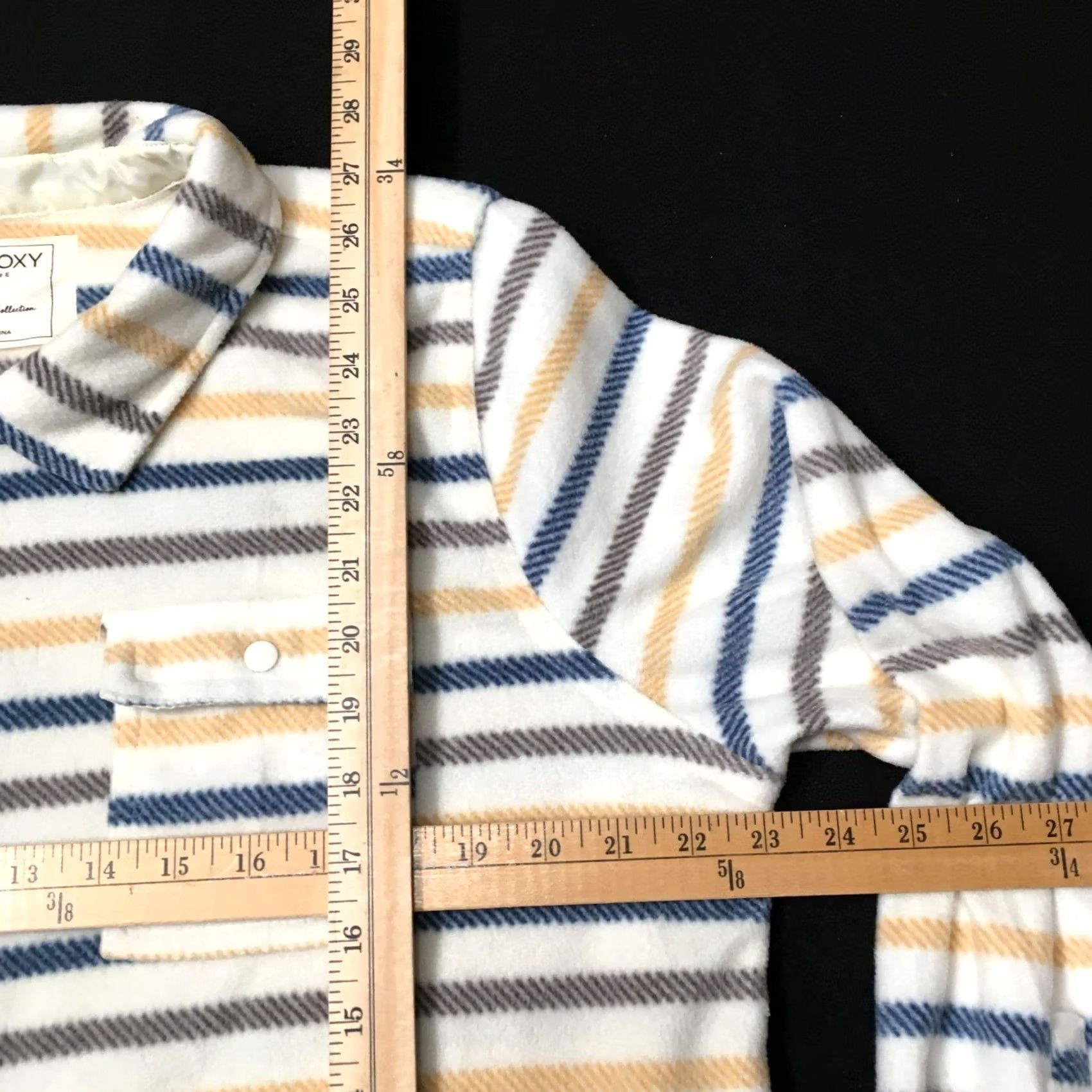 Vintage TOO FOXY Sherpa Jacket Women’s Buttons Fleece Cozy XL STRIPED Ivory Size XL / US 12-14 / IT 48-50 - 5 Thumbnail