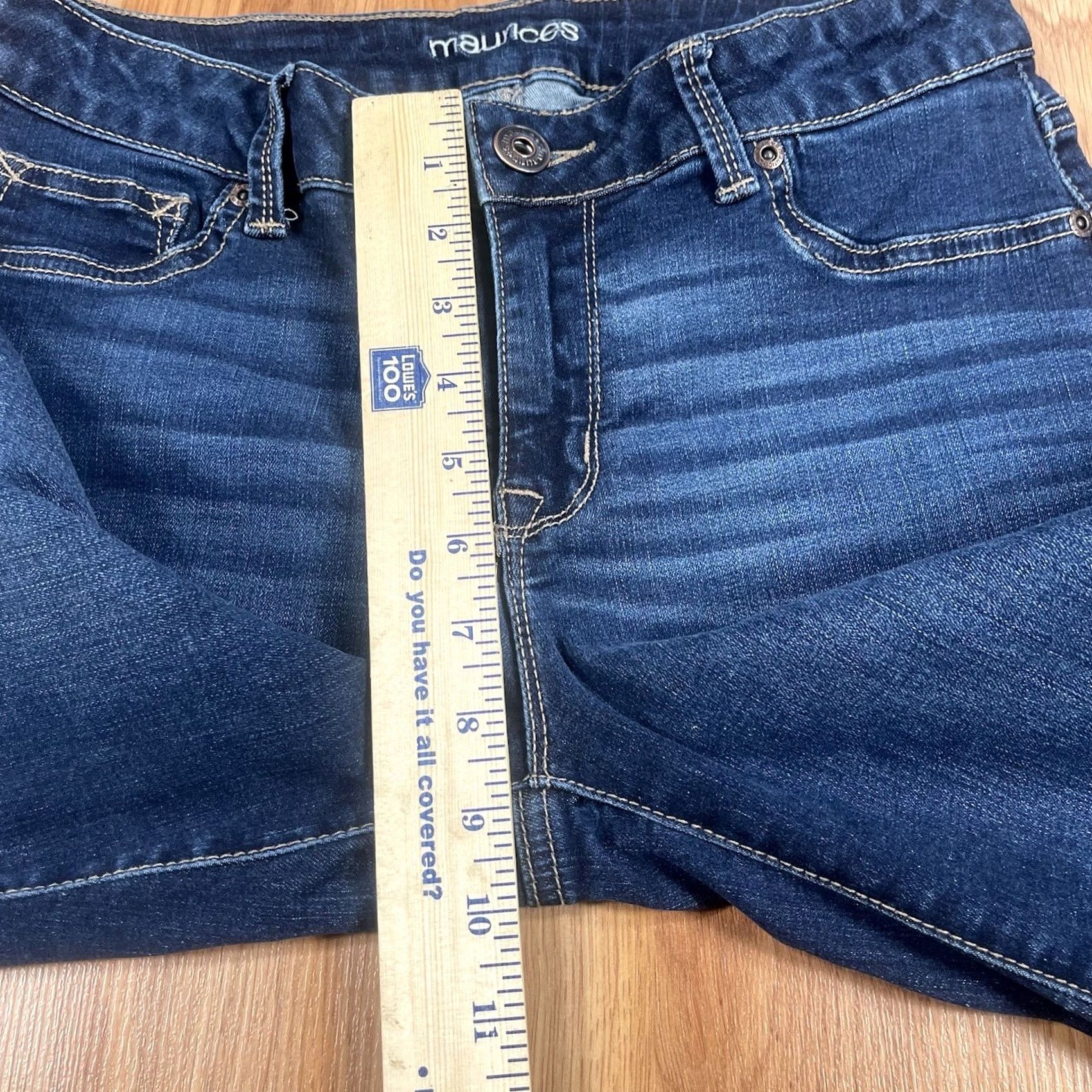 Vintage Maurices Jeans Women’s M Medium Reg Skinny Mid Rise Stretch Blue Denim Pants Size 32" / US 10 / IT 46 - 7 Thumbnail