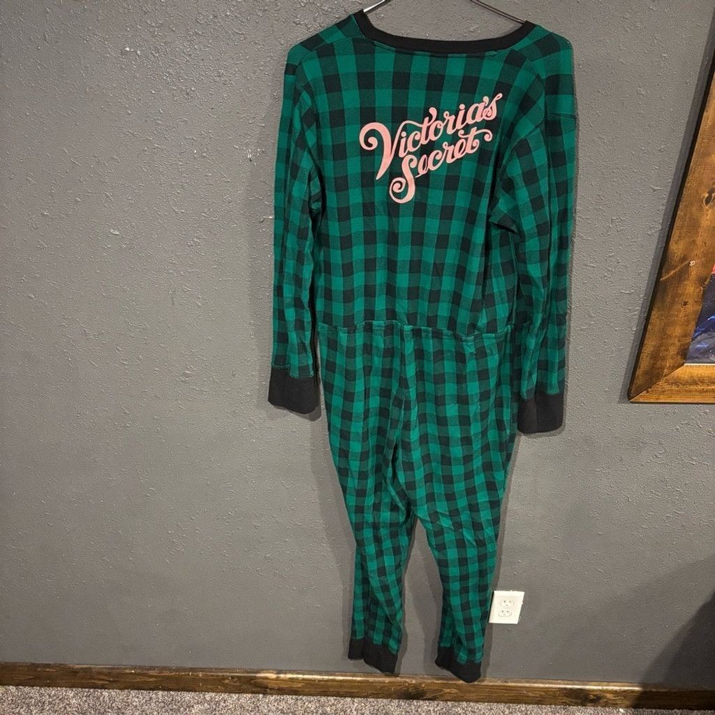 Victoria's Secret Victoria's Secret Green and Black Pajama Onezey Size 31" - 5 Thumbnail