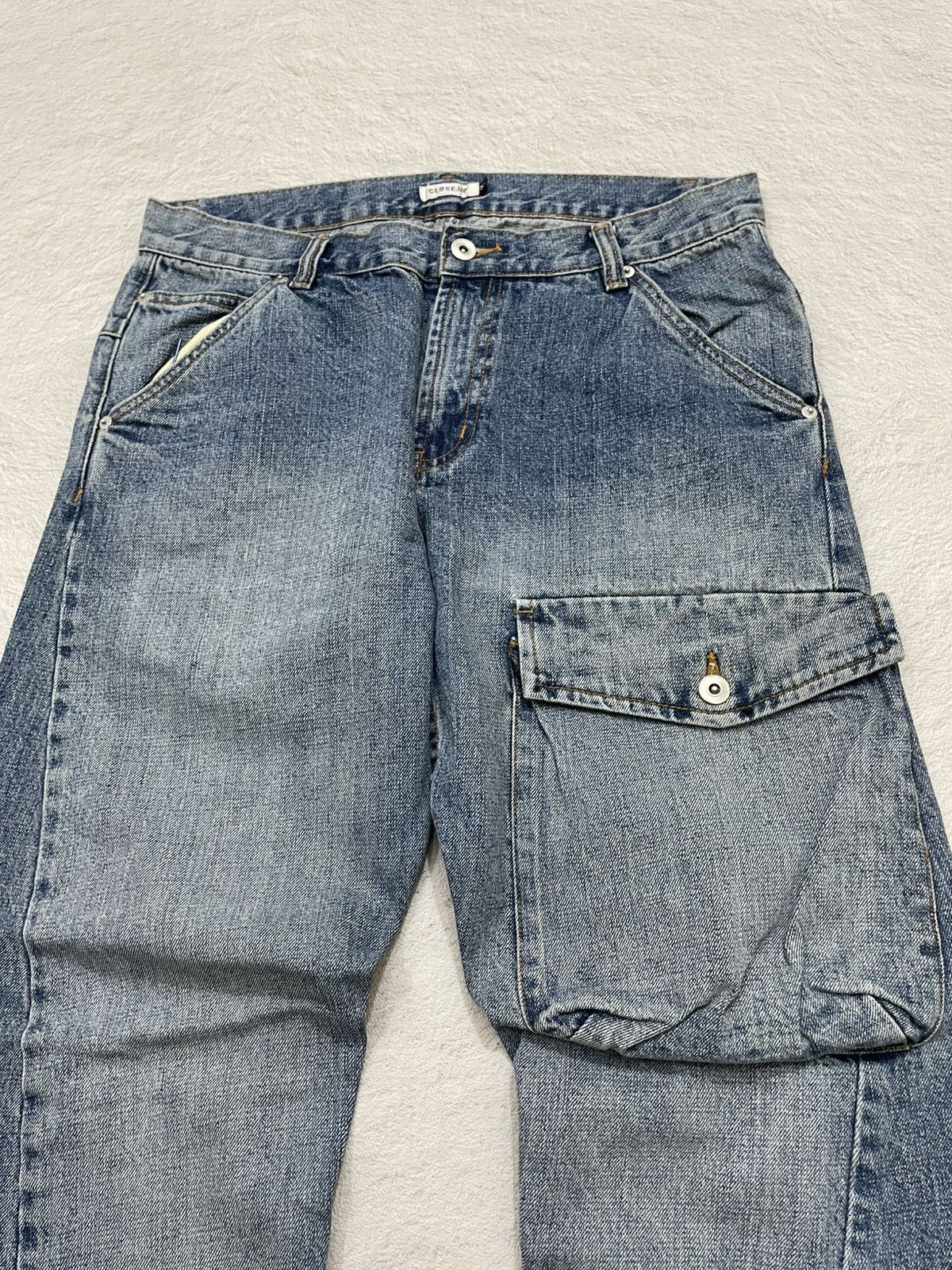 Japanese Brand 2000s Close.up Cargo Denim Jeans mudwash Y2K Size US 32 / EU 48 - 3 Thumbnail