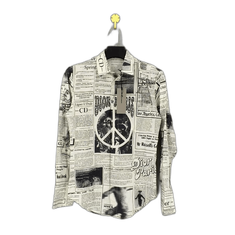Dior dior x erl graphic newspaper print shirt Size US M / EU 48-50 / 2 - 1 Thumbnail