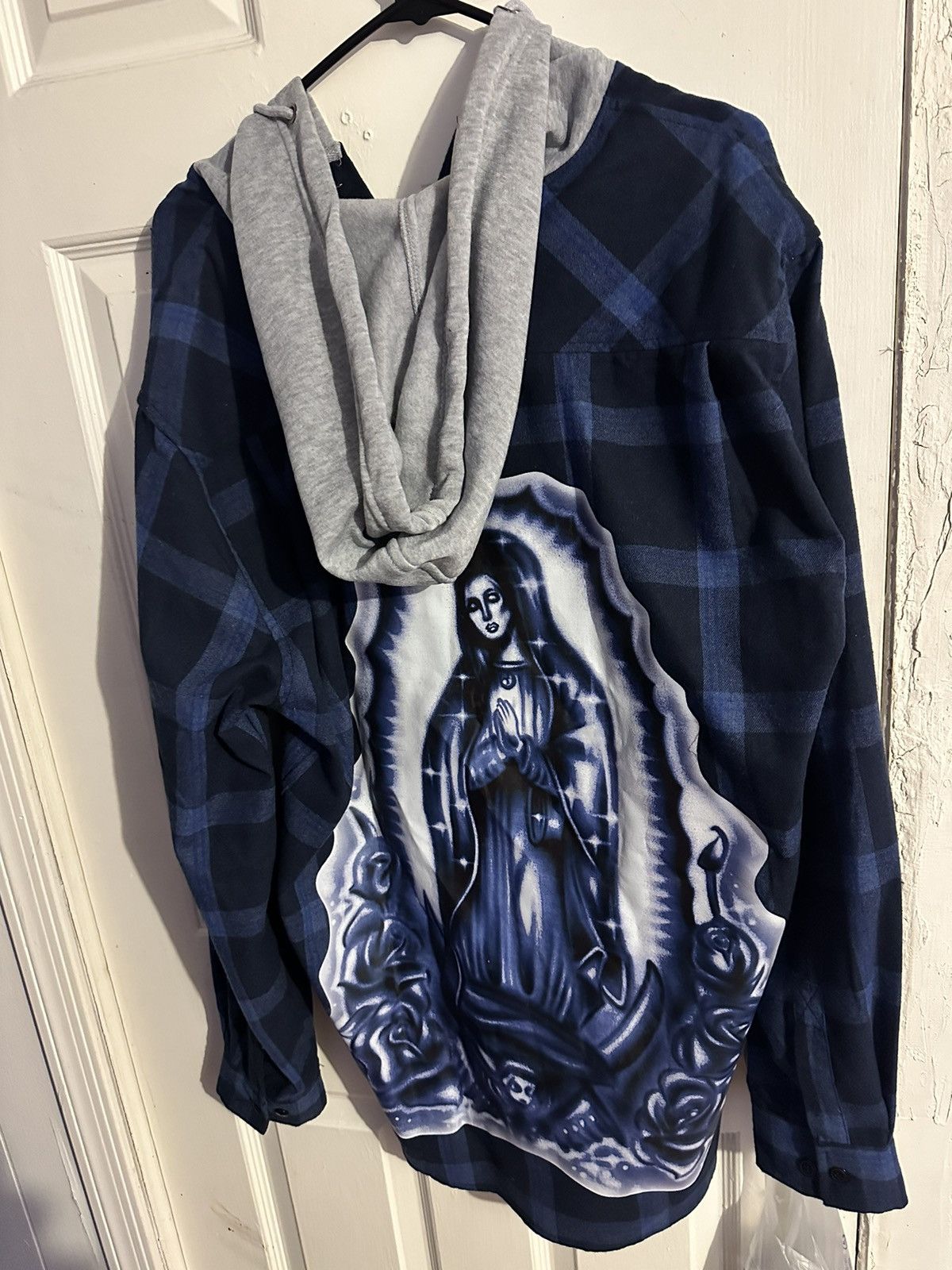 Virgencita Navy blue flannel
