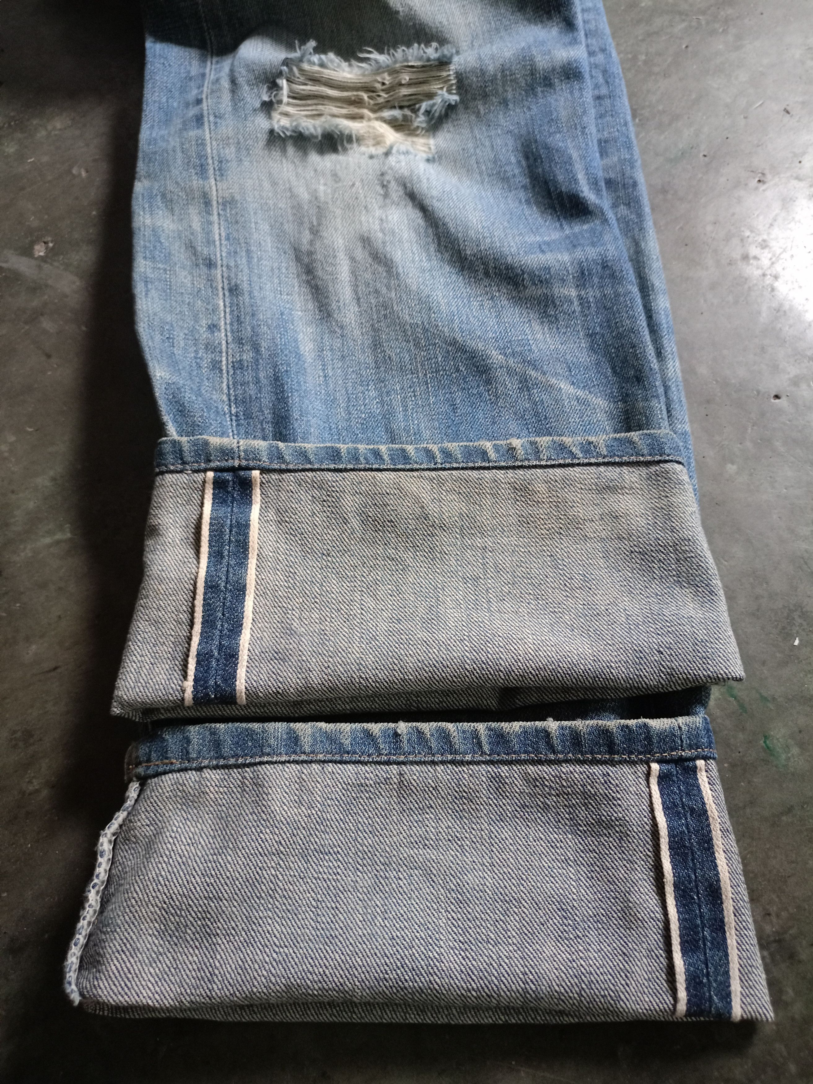 Levi's Vintage Clothing Vintage Levi's 502 Selvedge Distressed Denim Pants Size US 32 / EU 48 - 11 Thumbnail