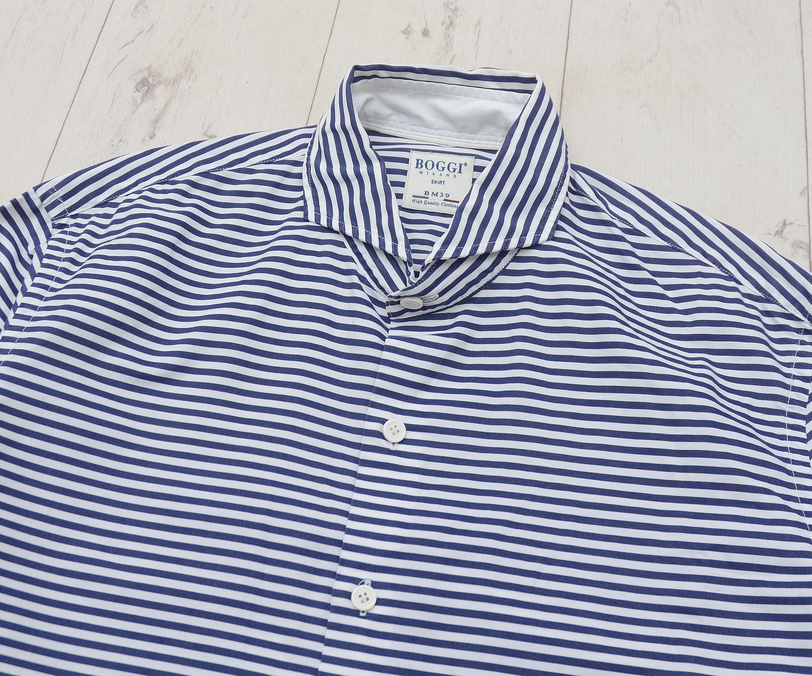 Boggi Boggi Luxury Long Sleeve Button Up Striped Shirt Size US M / EU 48-50 / 2 - 5 Thumbnail
