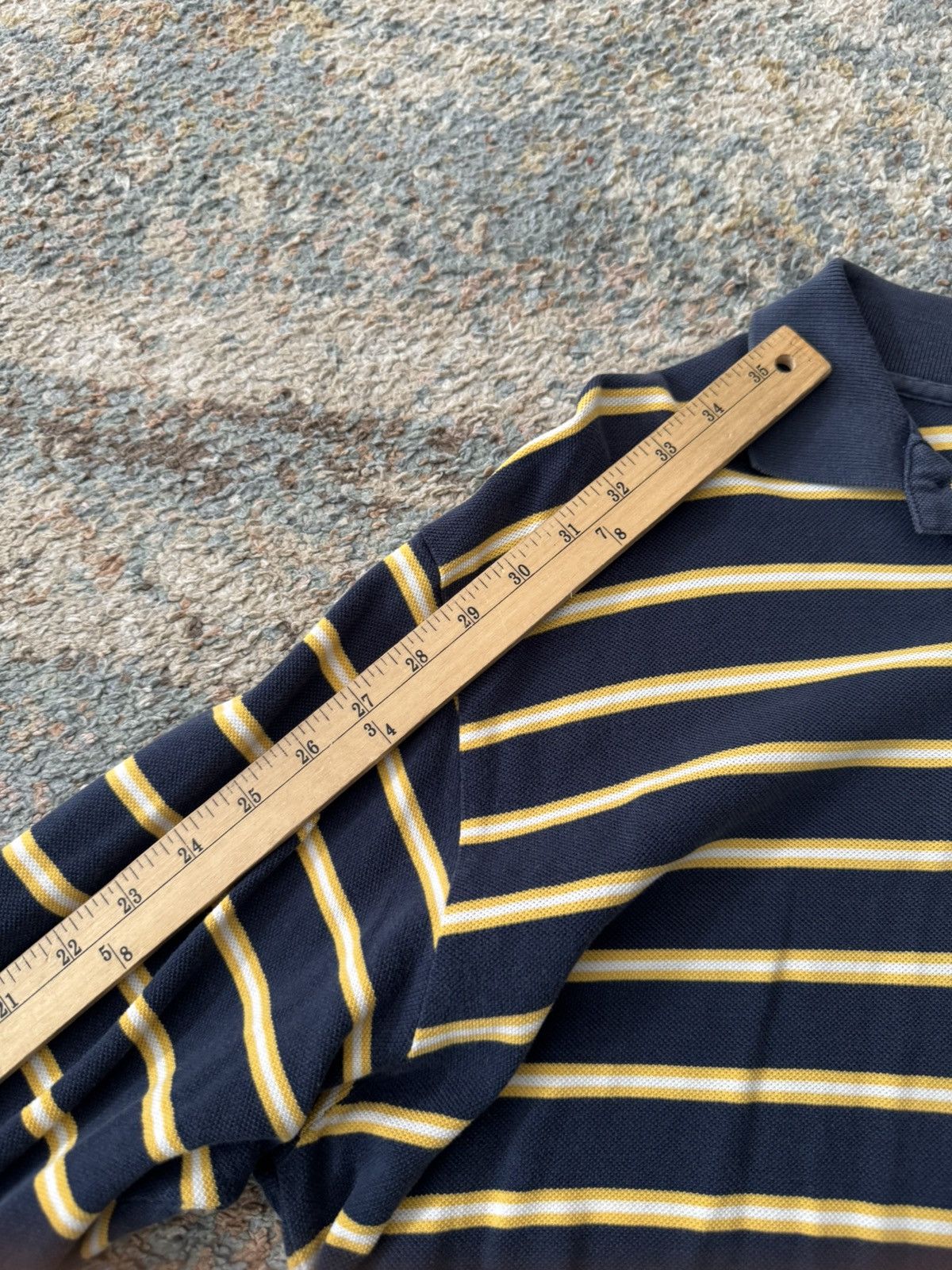Ralph Lauren VTG Polo Ralph Lauren Rugby Shirt Large Blue Yellow Stripe Size US L / EU 52-54 / 3 - 4 Thumbnail