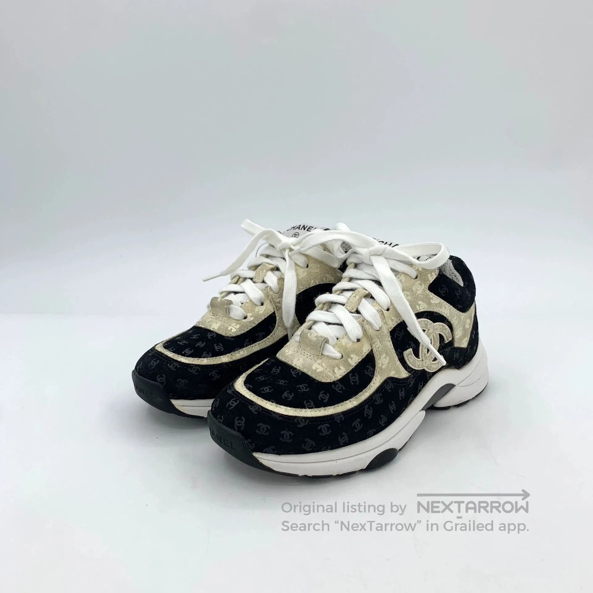 Chanel Chanel Logo Print Casual Sneakers. Size US 5 / IT 35 - 1 Thumbnail