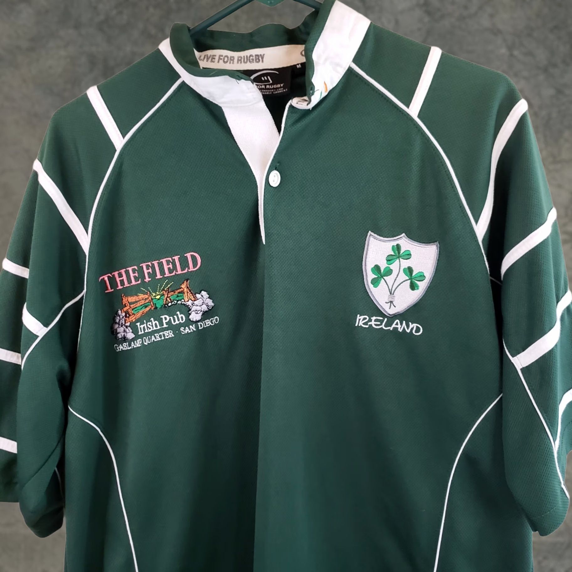 Vintage Live For Rugby Ireland Polo Shirt Jersey Mens M Green White Short Sleeve Polo Shirt Mens Medium Size US M / EU 48-50 / 2 - 1 Thumbnail