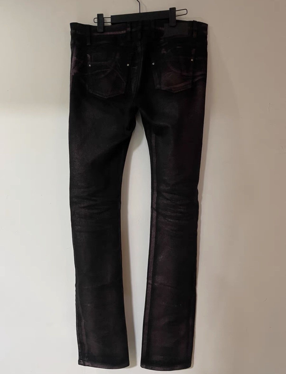 Gucci Gucci Runway Waxed Purple-Red Skinny Jeans Size US 32 / EU 48 - 2 Thumbnail