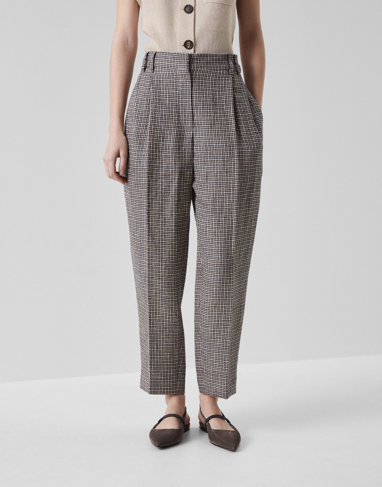 Brunello Cucinelli o1la1rc1a0225 High Waist Pant in Multicolor Size 26" / US 2 / IT 38 - 1 Thumbnail