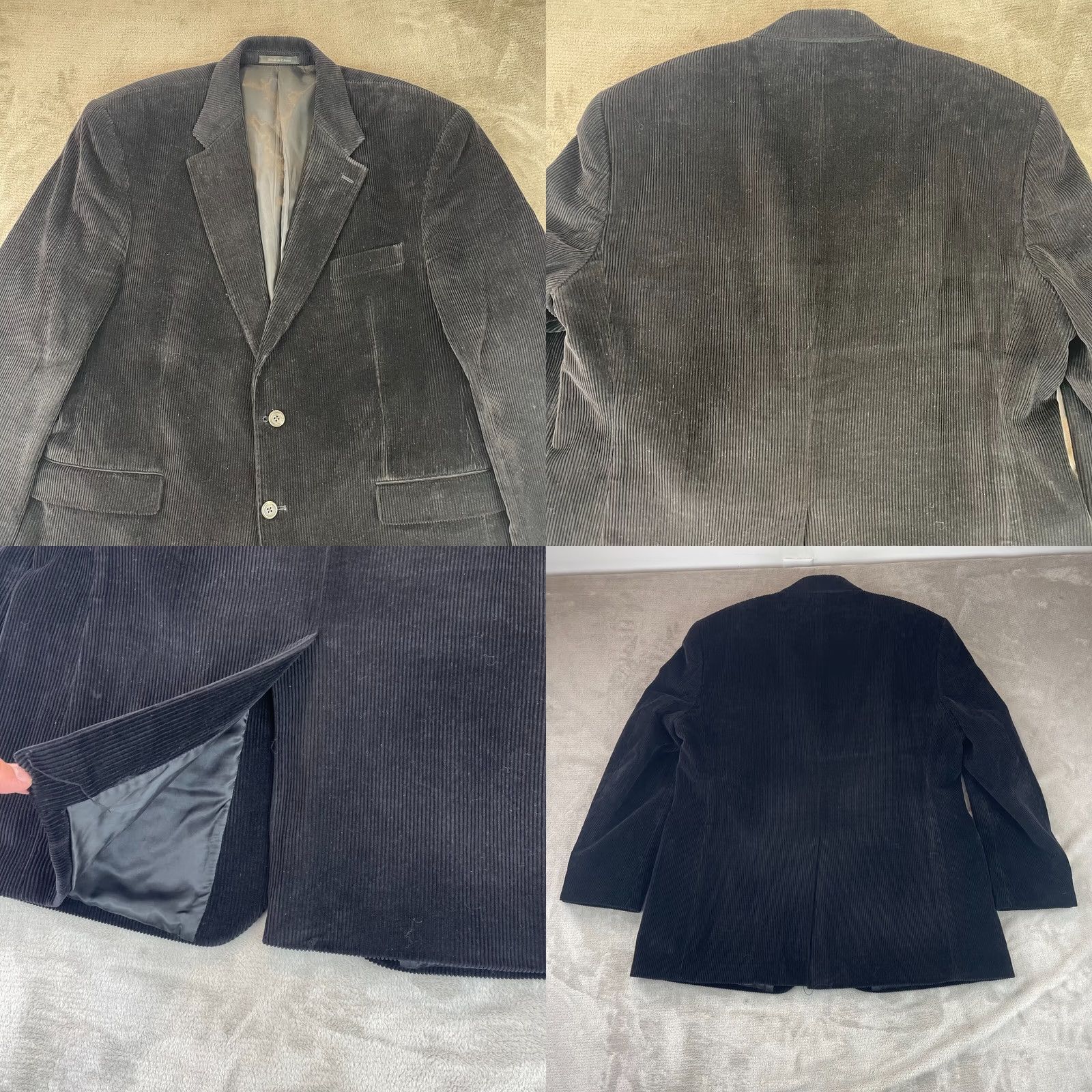 Ralph Lauren VINTAGE Lauren Ralph Lauren Blazer Sports Coat 44R Black Corduroy 2 Button Single Breast Blazer Mens Size 44R - 8 Thumbnail