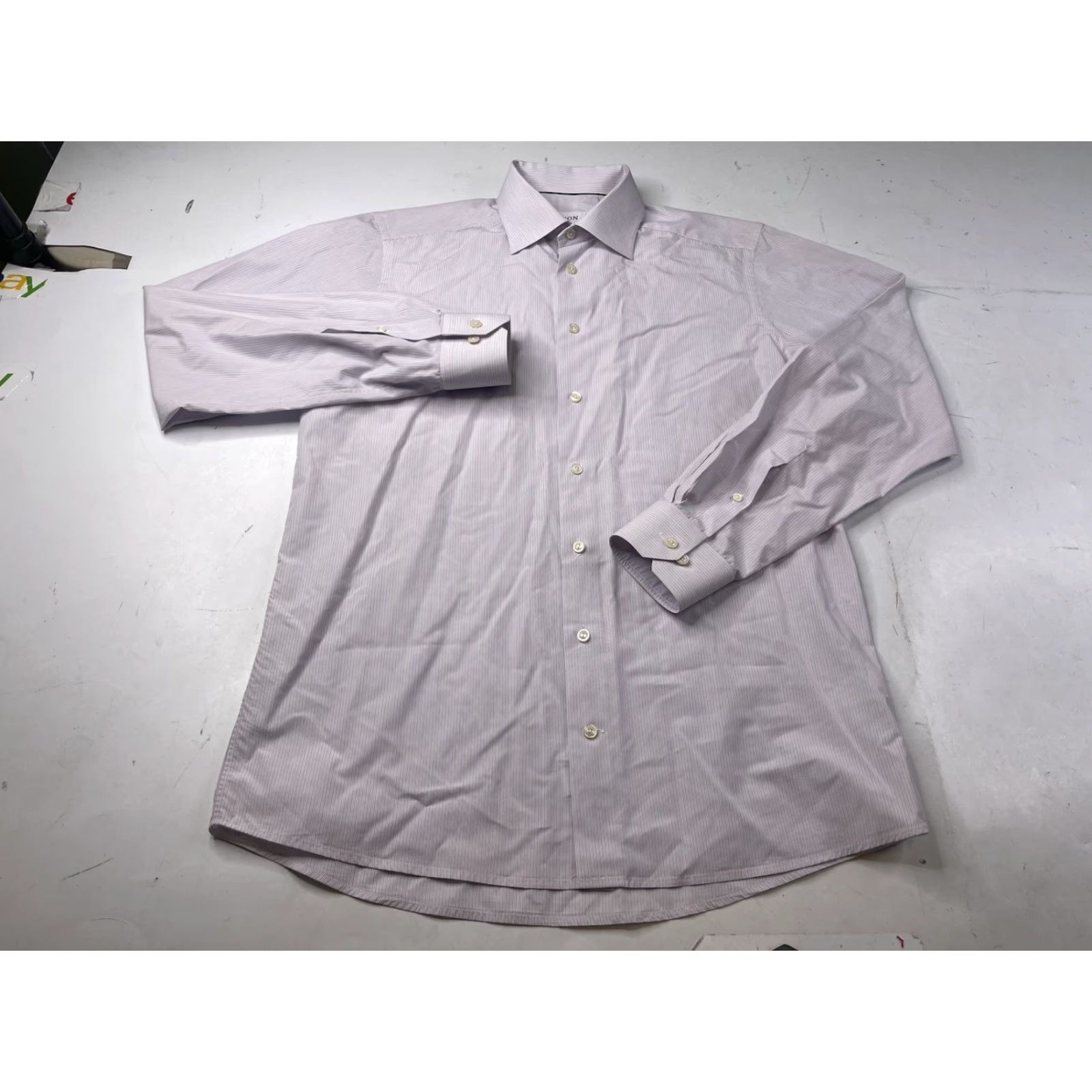Eton Eton Dress Shirt Slim Fit Striped Mens 41 16 Multicolor 100% Cotton Contemporary Size 42R - 2 Thumbnail