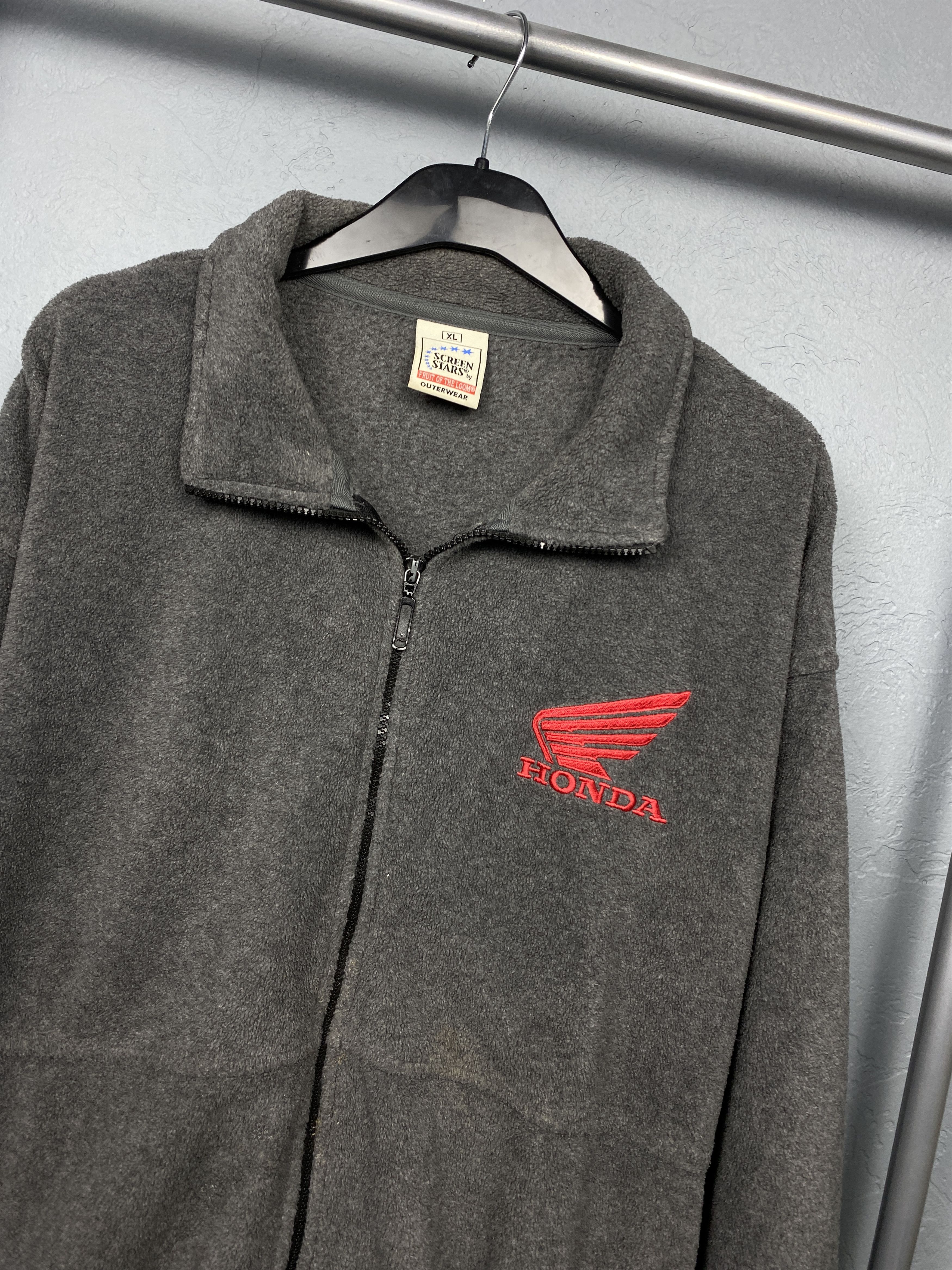 Honda × Vintage Honda 90s Vintage Mens Full Zip Fleece Jacket Size US XL / EU 56 / 4 - 2 Thumbnail