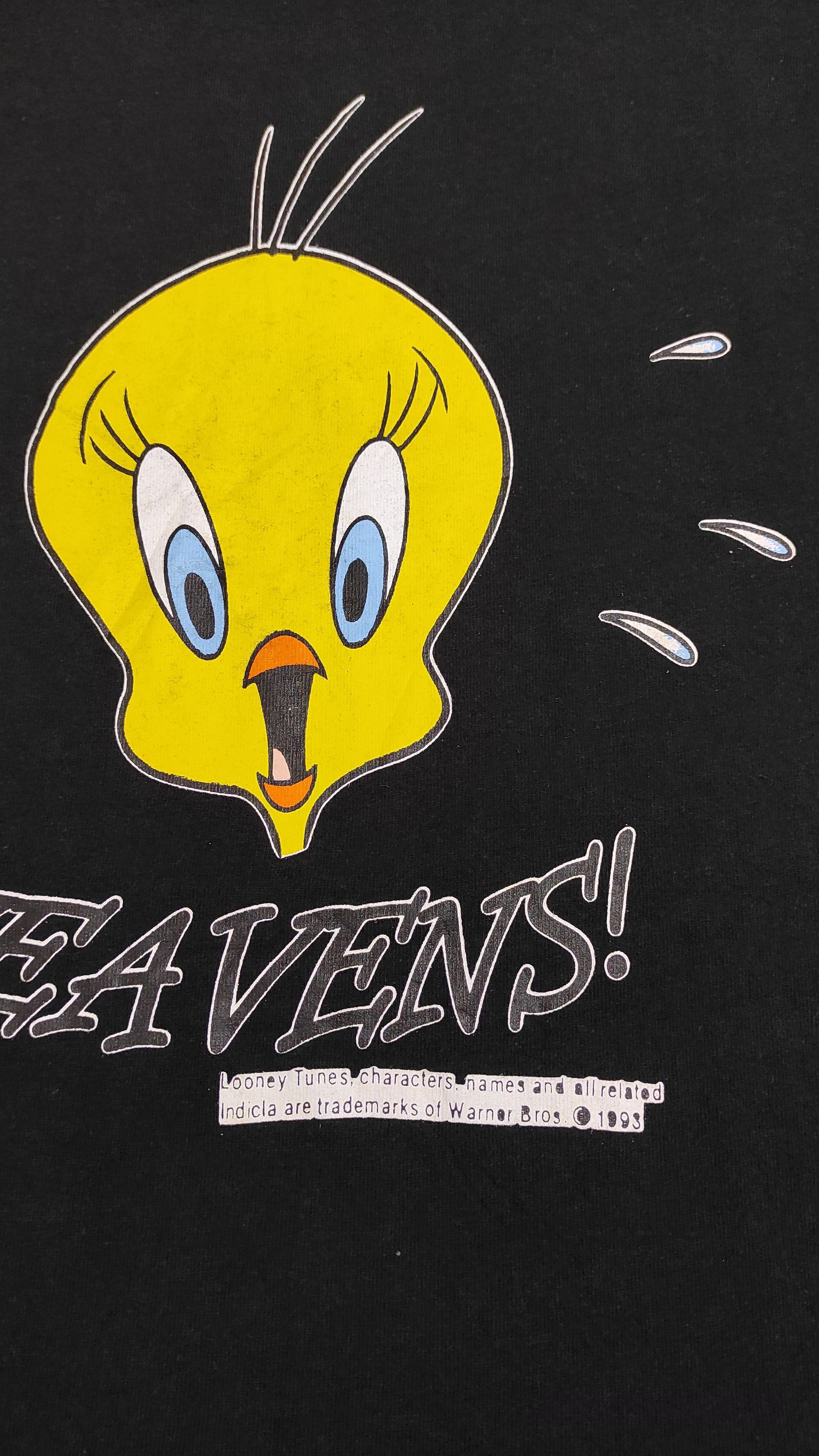 Cartoon Network RARE VINTAGE 1993 LOONEY TUNES TWEETY BIRD HEAVENS! TEE Size US L / EU 52-54 / 3 - 9 Thumbnail