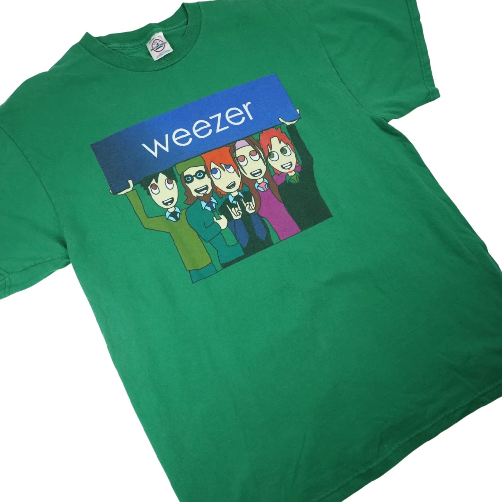 Vintage VINTAGE Weezer Cartoon Group Photo Band Tee Mens Large Green Size US L / EU 52-54 / 3 - 3 Thumbnail