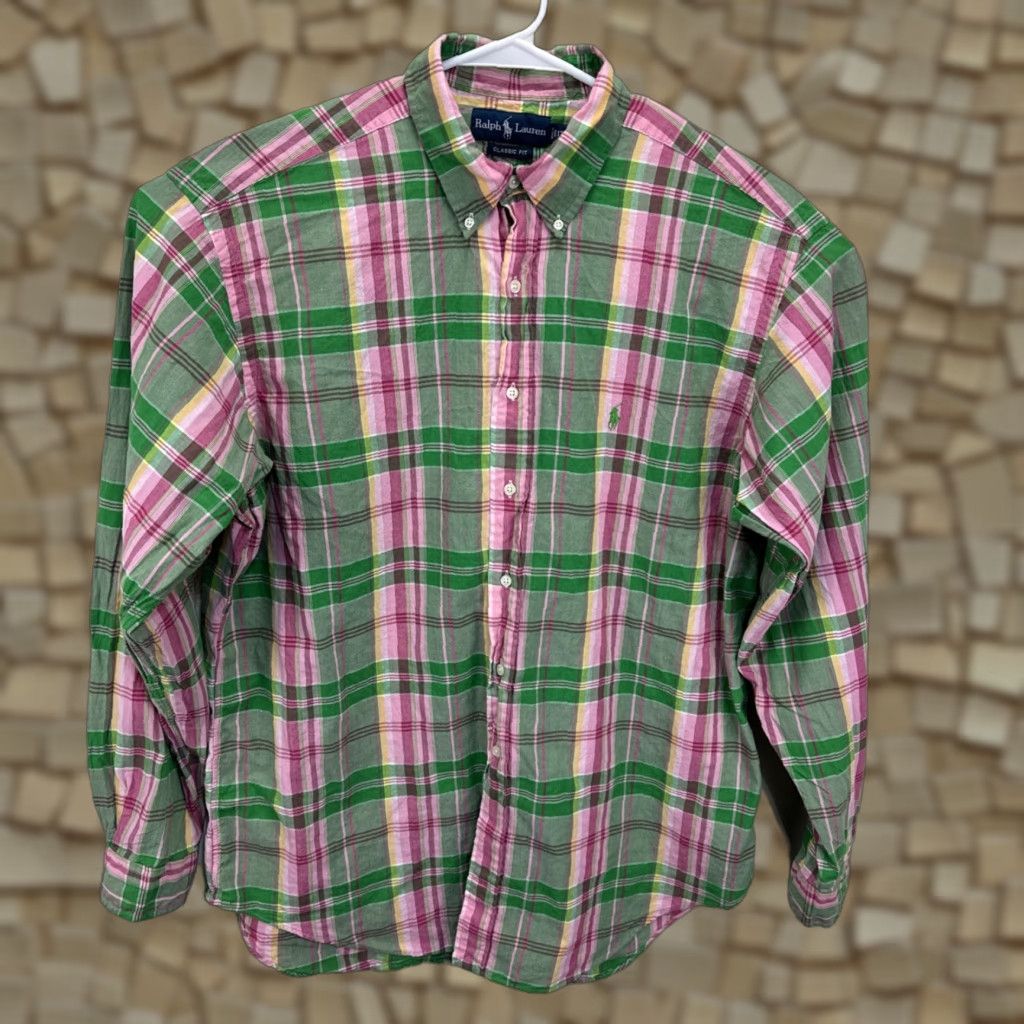 Ralph Lauren Polo Ralph Lauren Shirt Mens XL Classic Fit Plaid Long Sleeve Button-Down Multicolor Logo 17 1/2 Regular Button-Up Everyday Classic Mens Size US XL / EU 56 / 4 - 1 Thumbnail