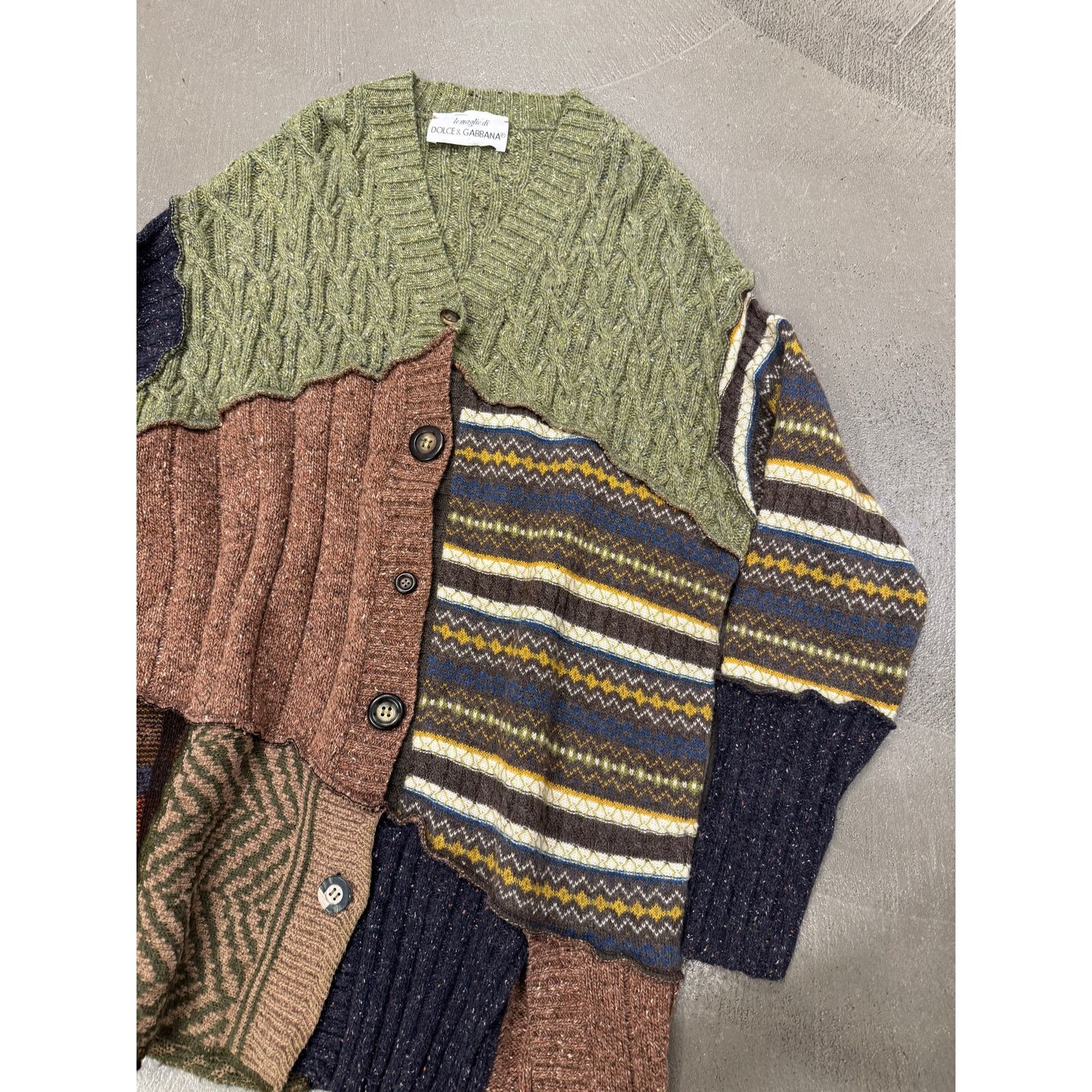 Dolce & Gabbana A/W1996 Dolce & Gabbana patchwork reconstructed sweater Size M / US 6-8 / IT 42-44 - 6 Thumbnail
