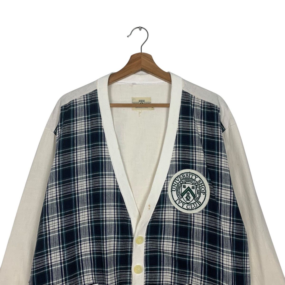 Japanese Brand UNIVERSITY SHOP Ivy Club Checked Cardigan #1805-C16 Size US L / EU 52-54 / 3 - 2 Thumbnail