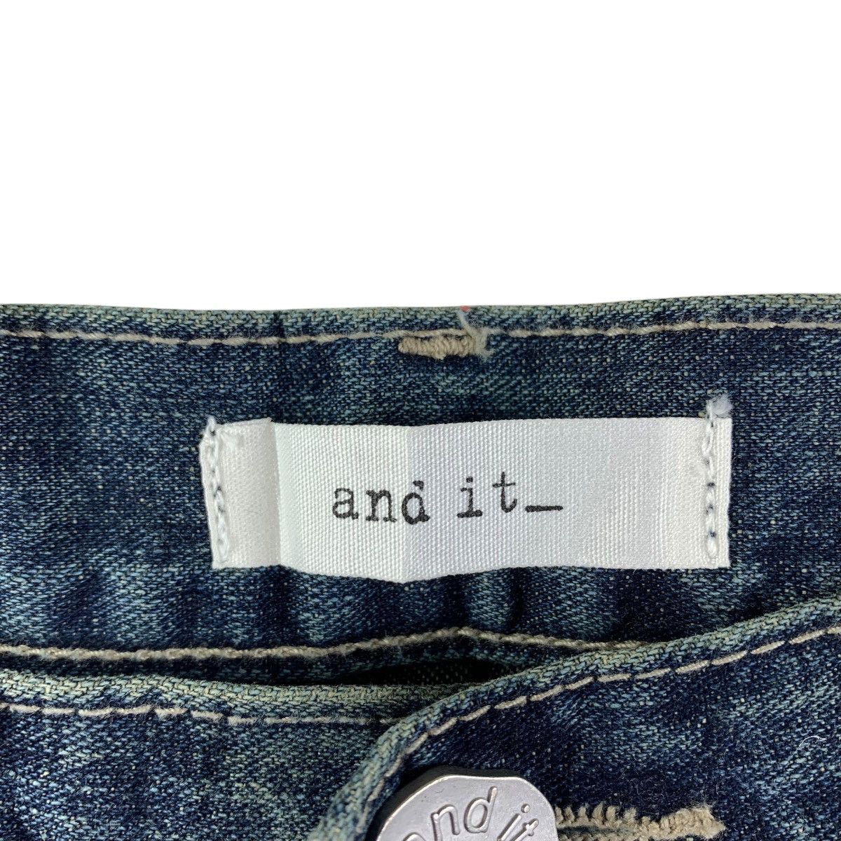 Designer × Japanese Brand AND IT Half double waist blue jeans Size 32" / US 10 / IT 46 - 3 Thumbnail
