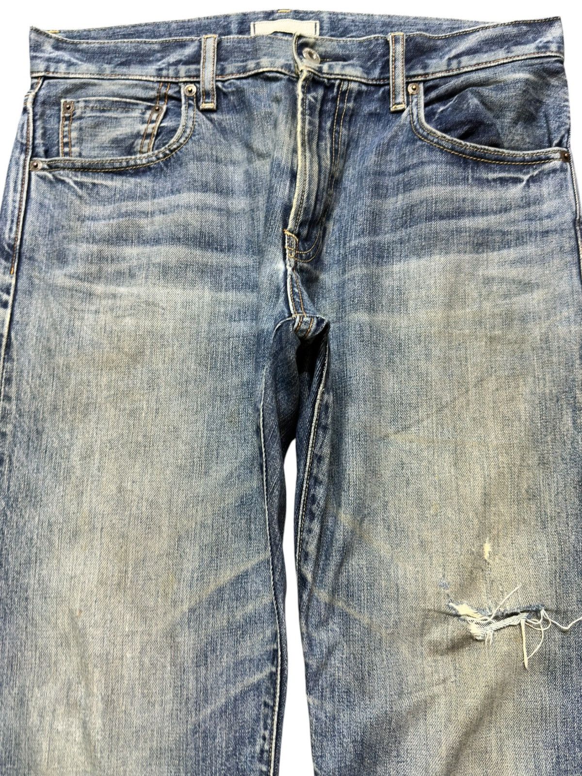 Uniqlo Vintage Uniqlo Selvedge Mudwash Distressed Denim Size US 33 - 2 Thumbnail