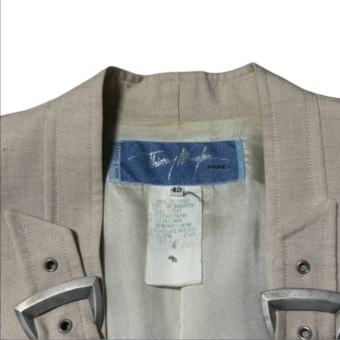Thierry Mugler Thierry Mugler 1980s Belted Rayon&Linen Jacket Size M / US 6-8 / IT 42-44 - 5 Thumbnail