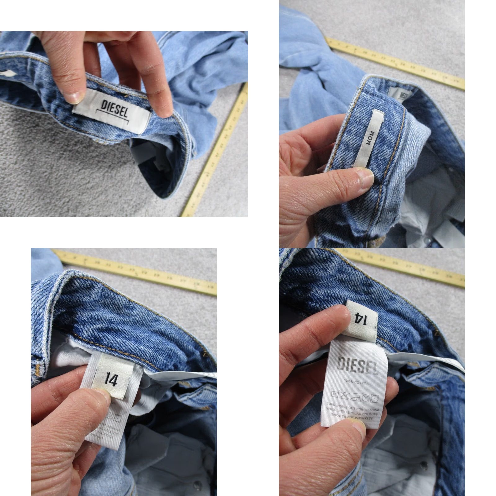 Diesel Diesel Mom Jeans Womens 14 Light Blue Denim High Rise Jeans Women's 14 Blue High Rise Mom Jeans Mens not applicable Size 36" / US 14 / IT 50 - 8 Thumbnail