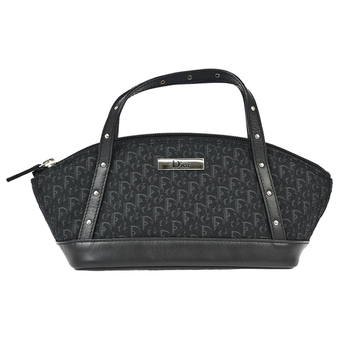 Dior Christian Dior Street Chic Handbag Diorissimo Canvas with Leather Size ONE SIZE - 1 Thumbnail