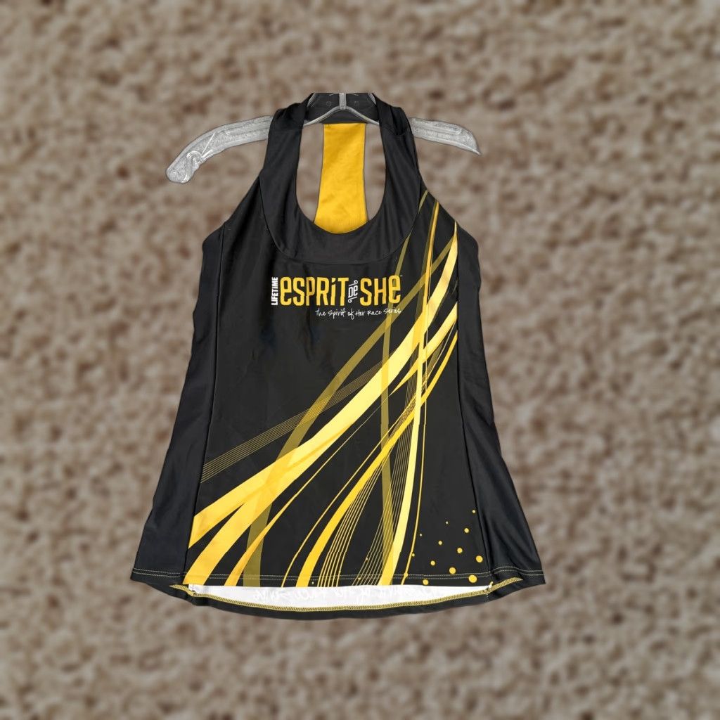 DNA-Moxie Cycling Tank Top Womens Medium Black Esprit De She Race Jersey Pockets