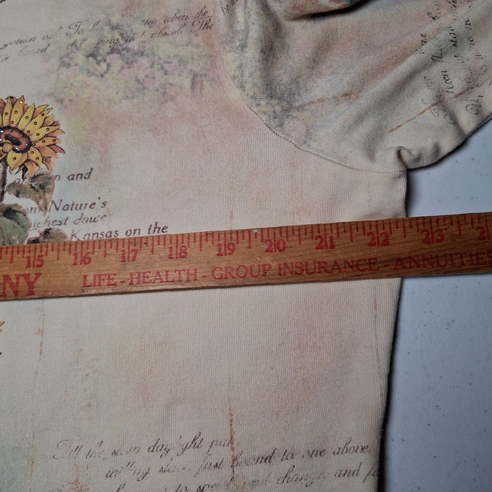 Vintage VINTAGE Studio Gem Sunflower Shirt XXL Womens 3/4 Sleeve Floral Knit Top Beig e Studded Cottagecore Y2K Garden Flower Holiday Casual Size XXL / US 16-18 / IT 52-54 - 7 Thumbnail