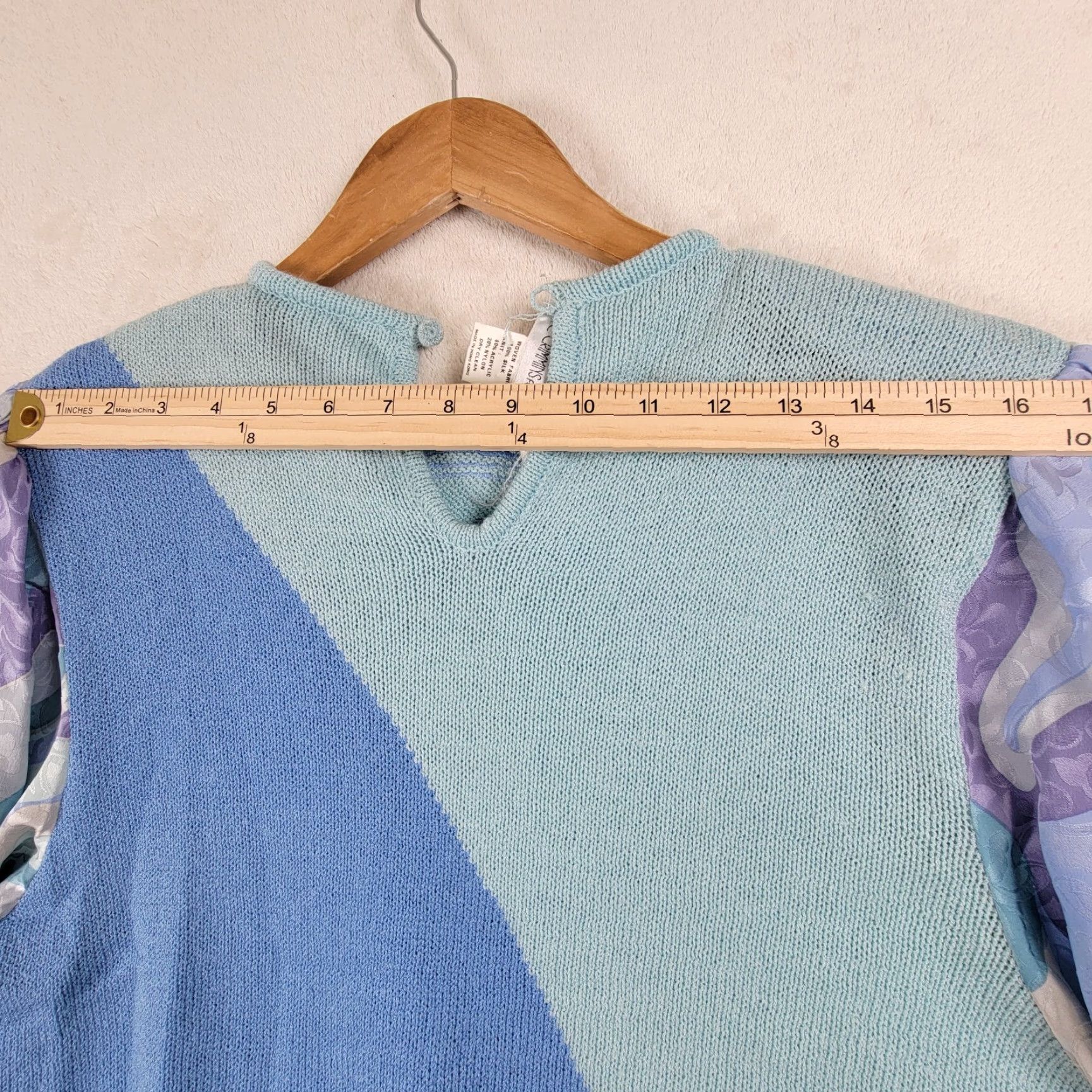 Vintage VINTAGE UMI Collection ANNE CRIMMINS Sweater M Blue Art Deco 1980s Womens Everyday Punk New Wave Size M / US 6-8 / IT 42-44 - 6 Thumbnail