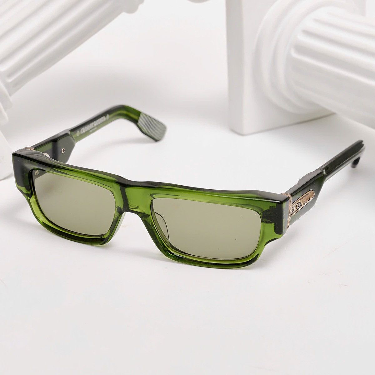 Chrome Hearts CHROME HEARTS GIRTH QUAKE DARK OLIVE SUNGLASSES Size ONE SIZE - 2 Thumbnail