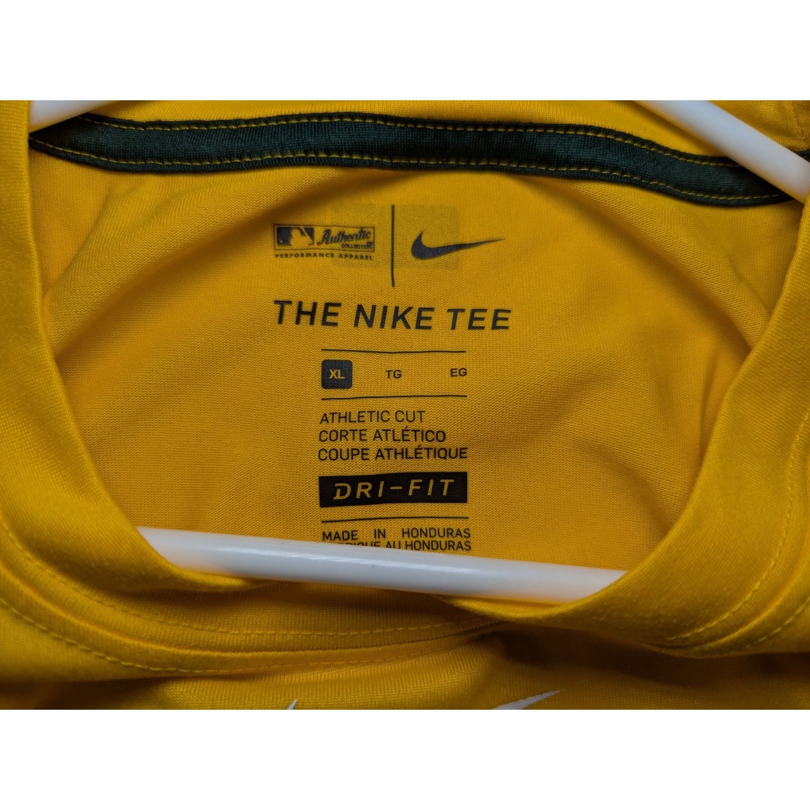 Nike Nike Men's XL Oakland Athletic Dri-FIT Crew Shirt Yellow Size US XL / EU 56 / 4 - 3 Thumbnail